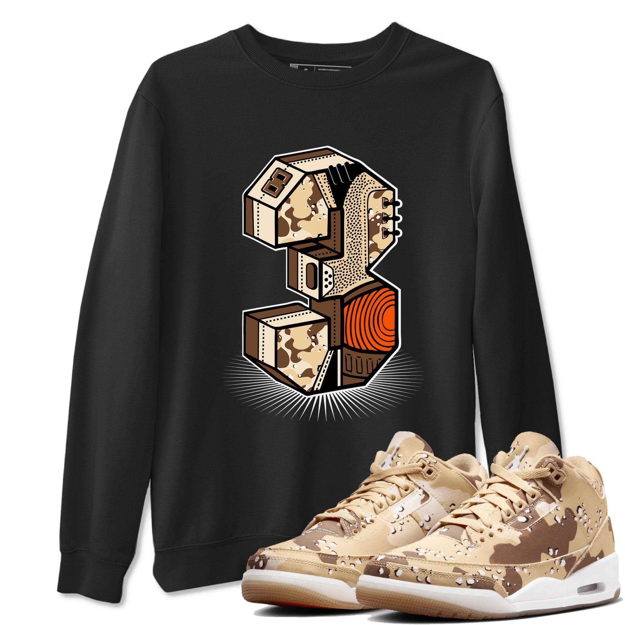 Number Statue snkmatch Tees - Air Jordan 3 Desert Camo