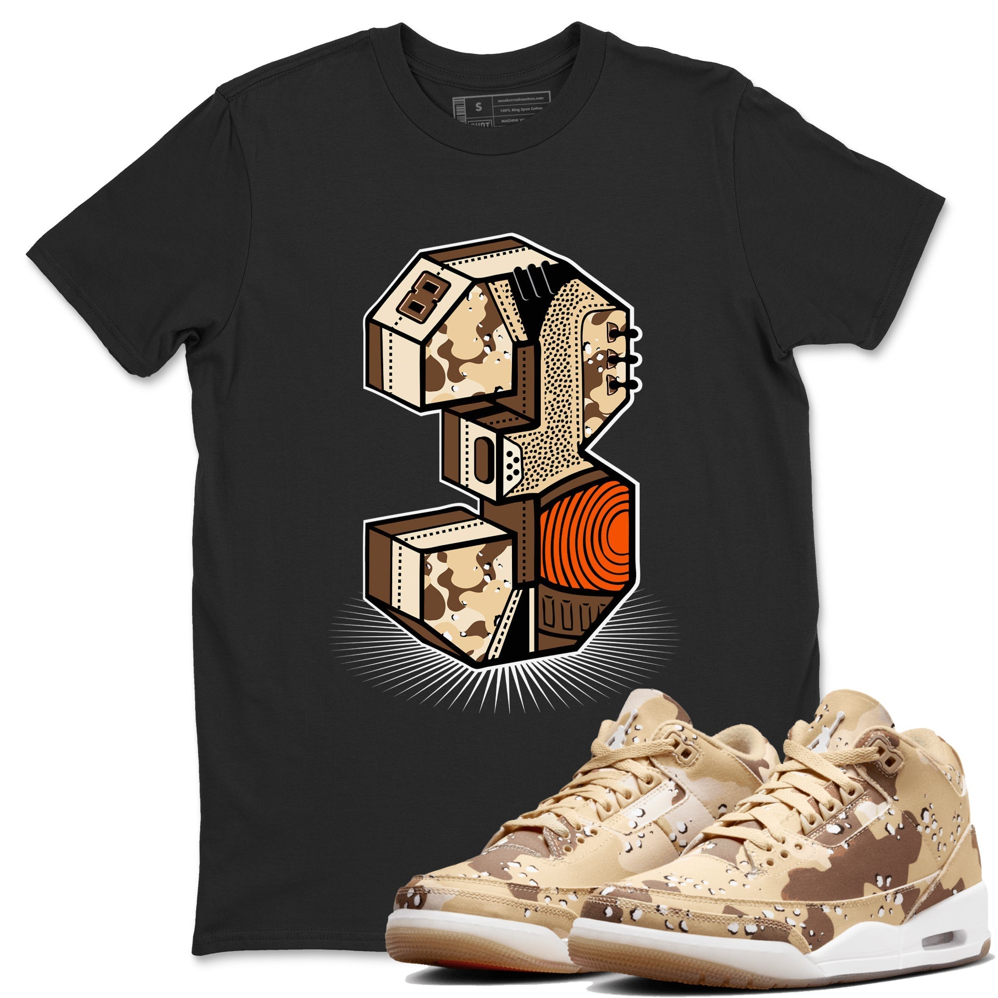 Number Statue snkmatch Tees - Air Jordan 3 Desert Camo