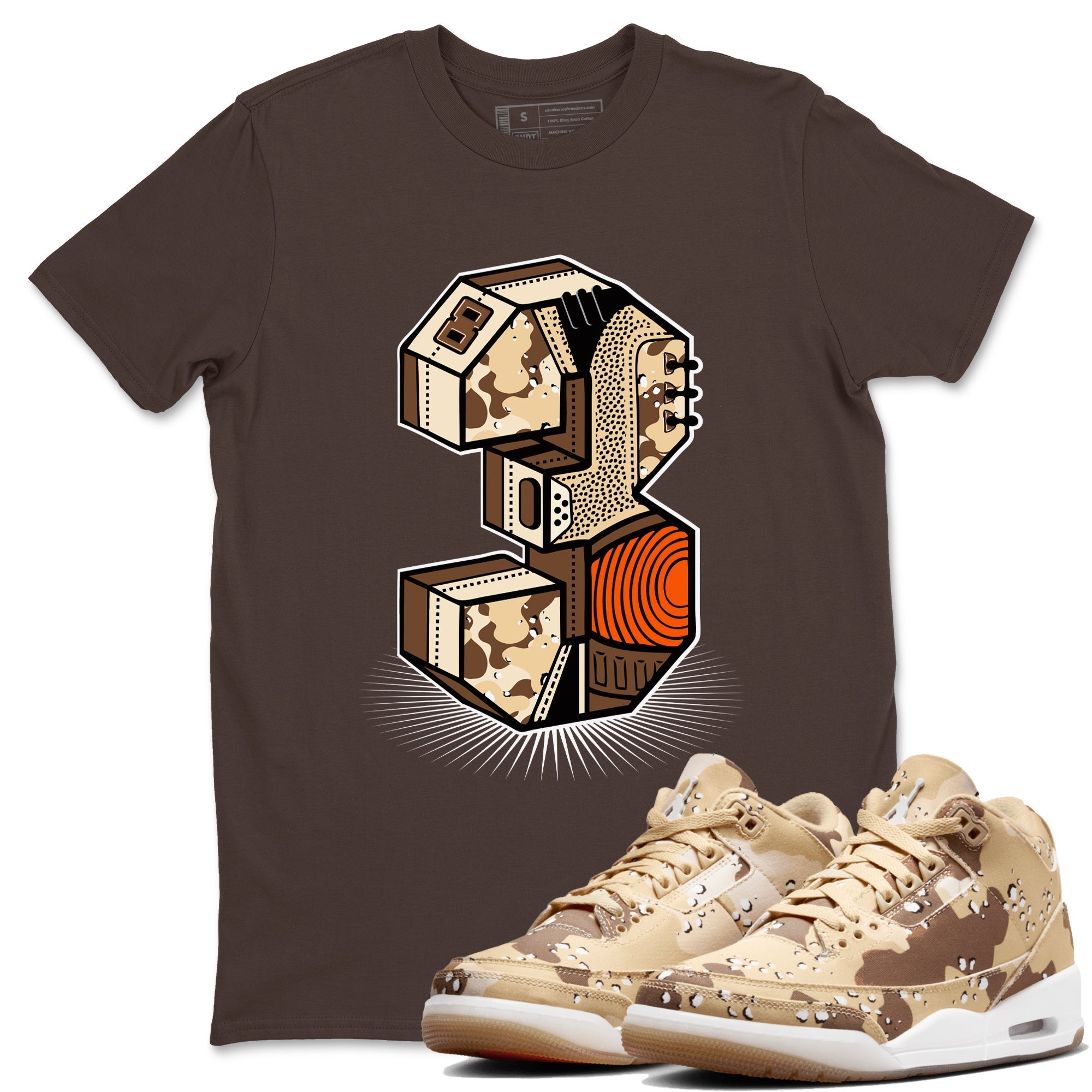 Number Statue snkmatch Tees - Air Jordan 3 Desert Camo