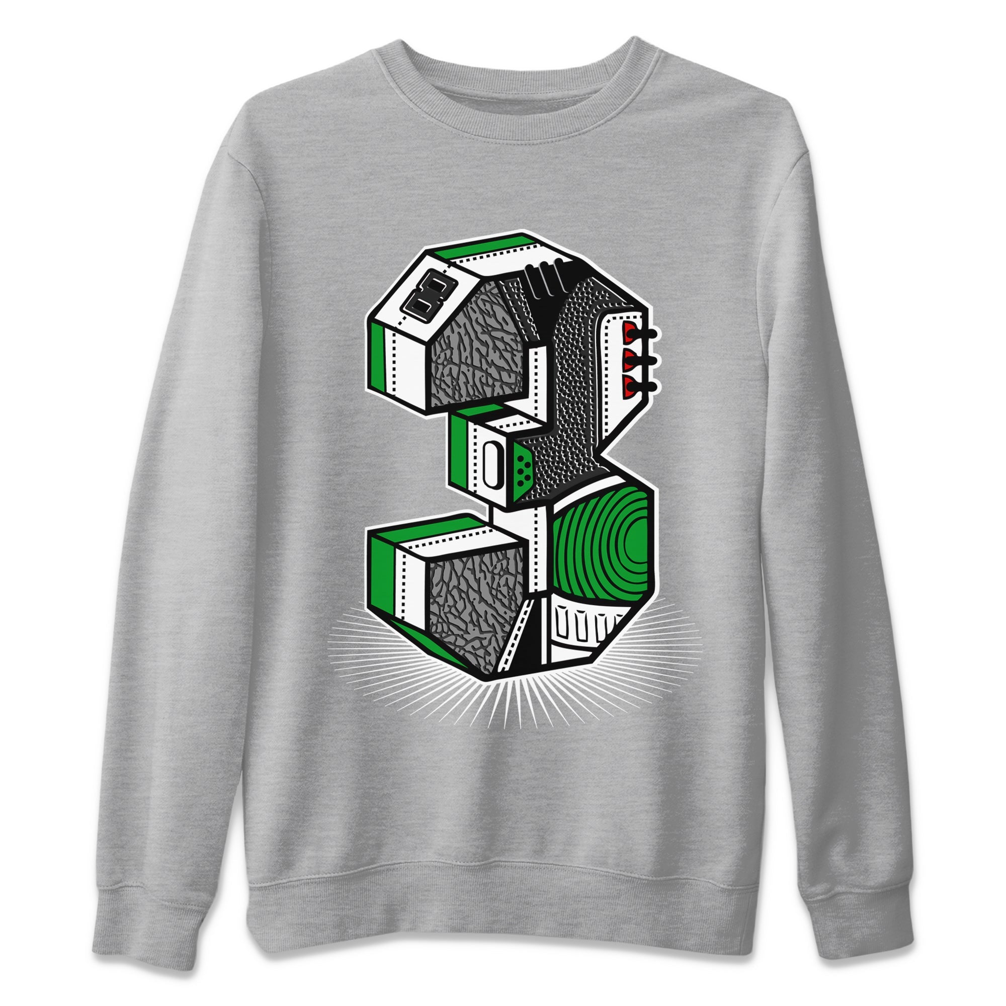 Number Statue Unisex Tops - Air Jordan 3 Lucky Green