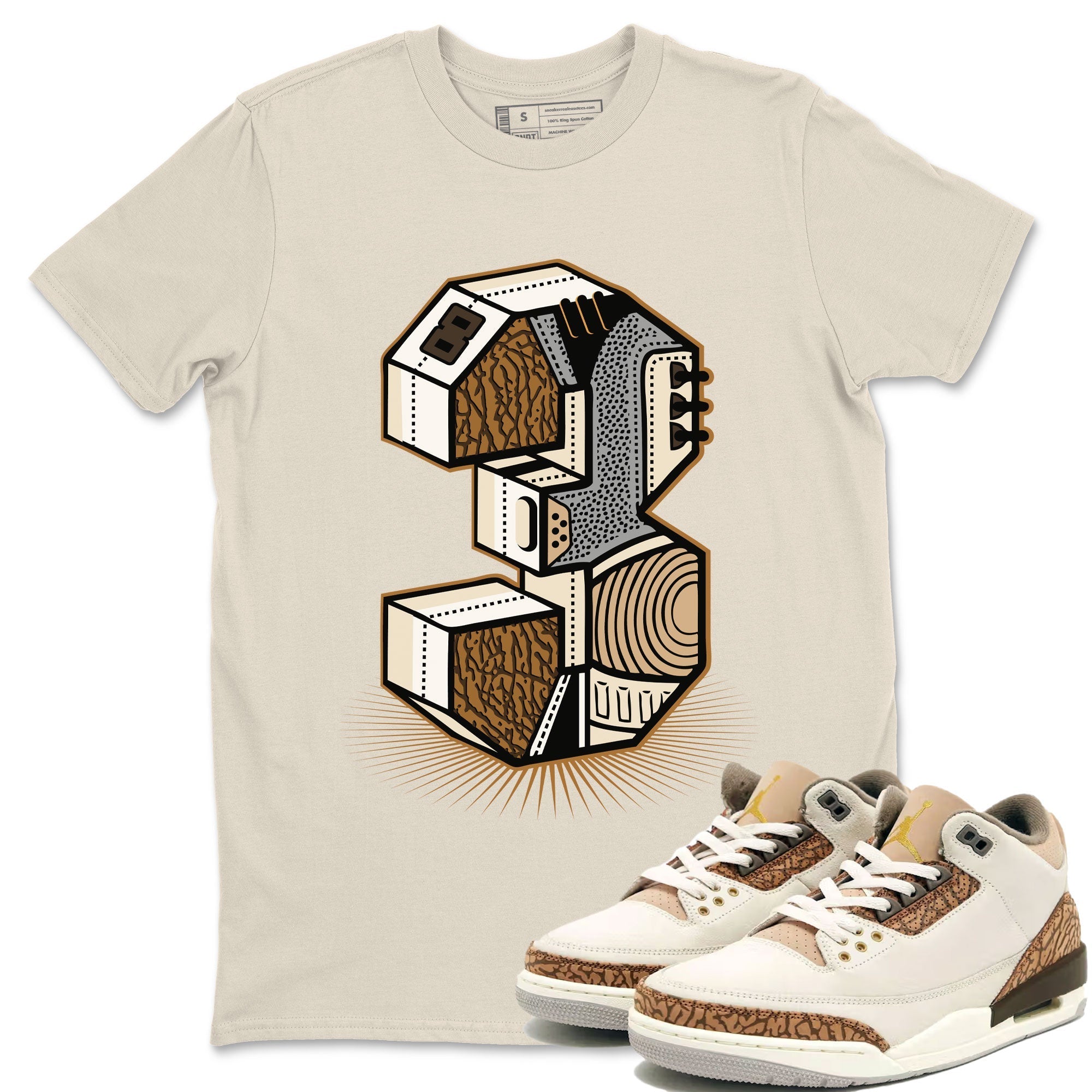 Number Statue snkmatch Tee - Air Jordan 3 Palomino