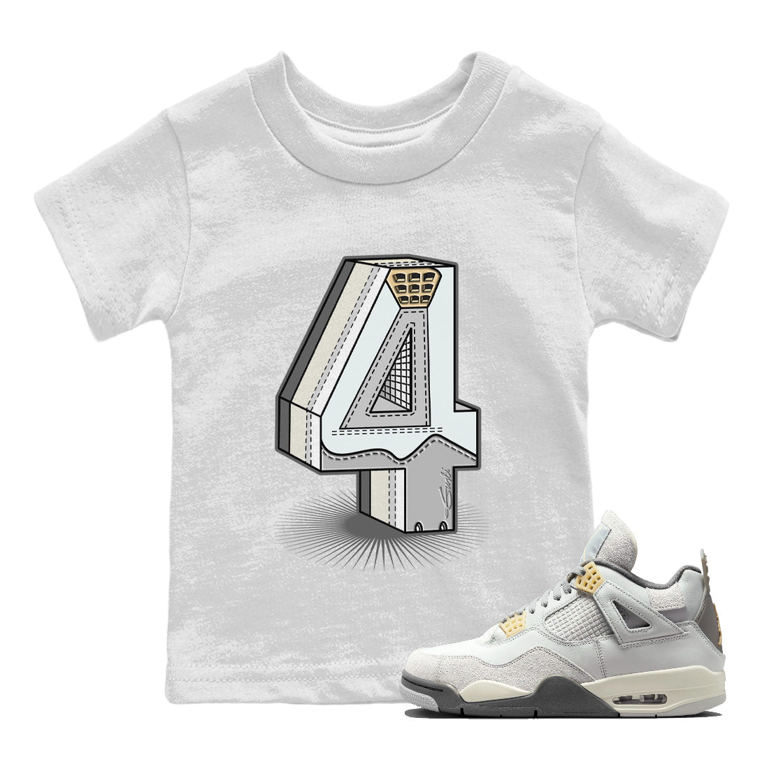 Number Statue Kids Tops - Air Jordan 4 Craft