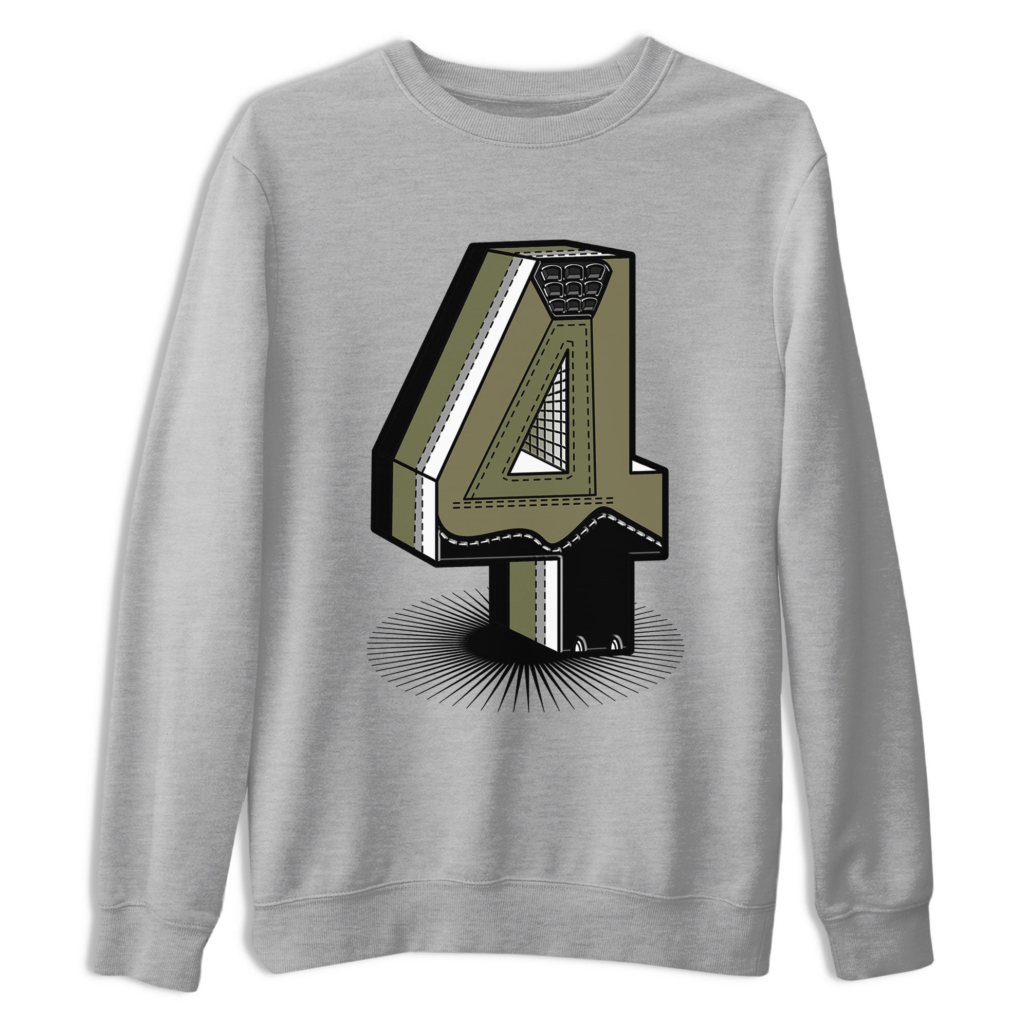 Number Statue snkmatch Tee - Air Jordan 4 Medium Olive