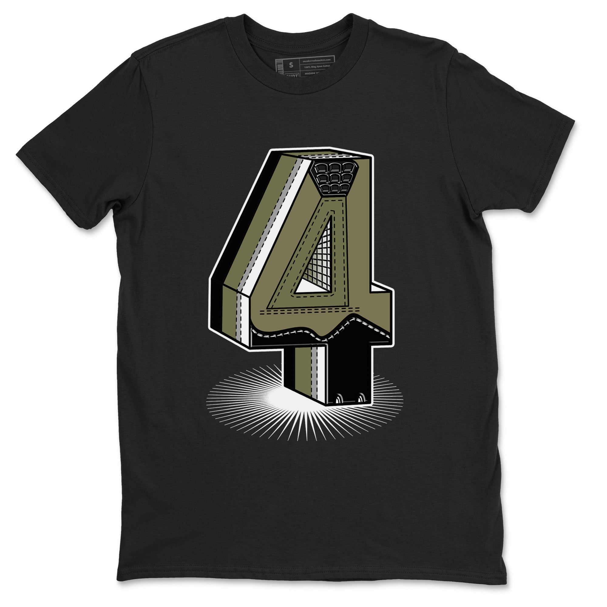 Number Statue snkmatch Tee - Air Jordan 4 Medium Olive