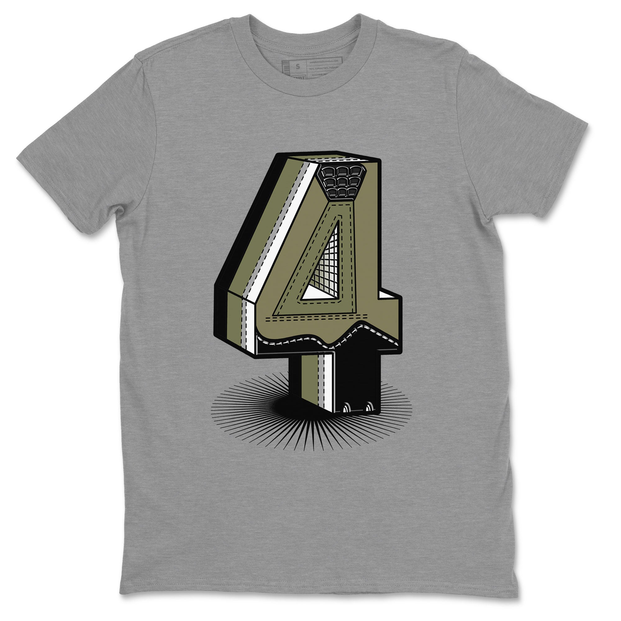 Number Statue snkmatch Tee - Air Jordan 4 Medium Olive