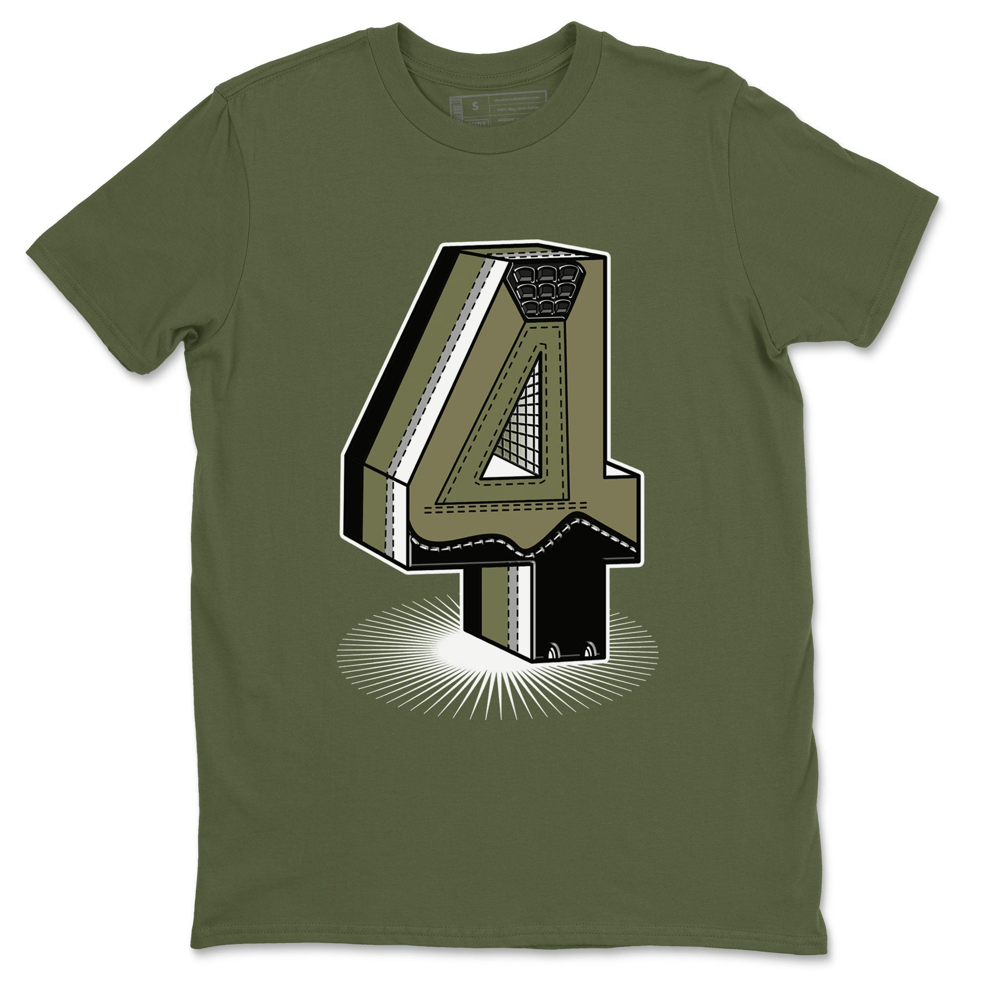 Number Statue snkmatch Tee - Air Jordan 4 Medium Olive