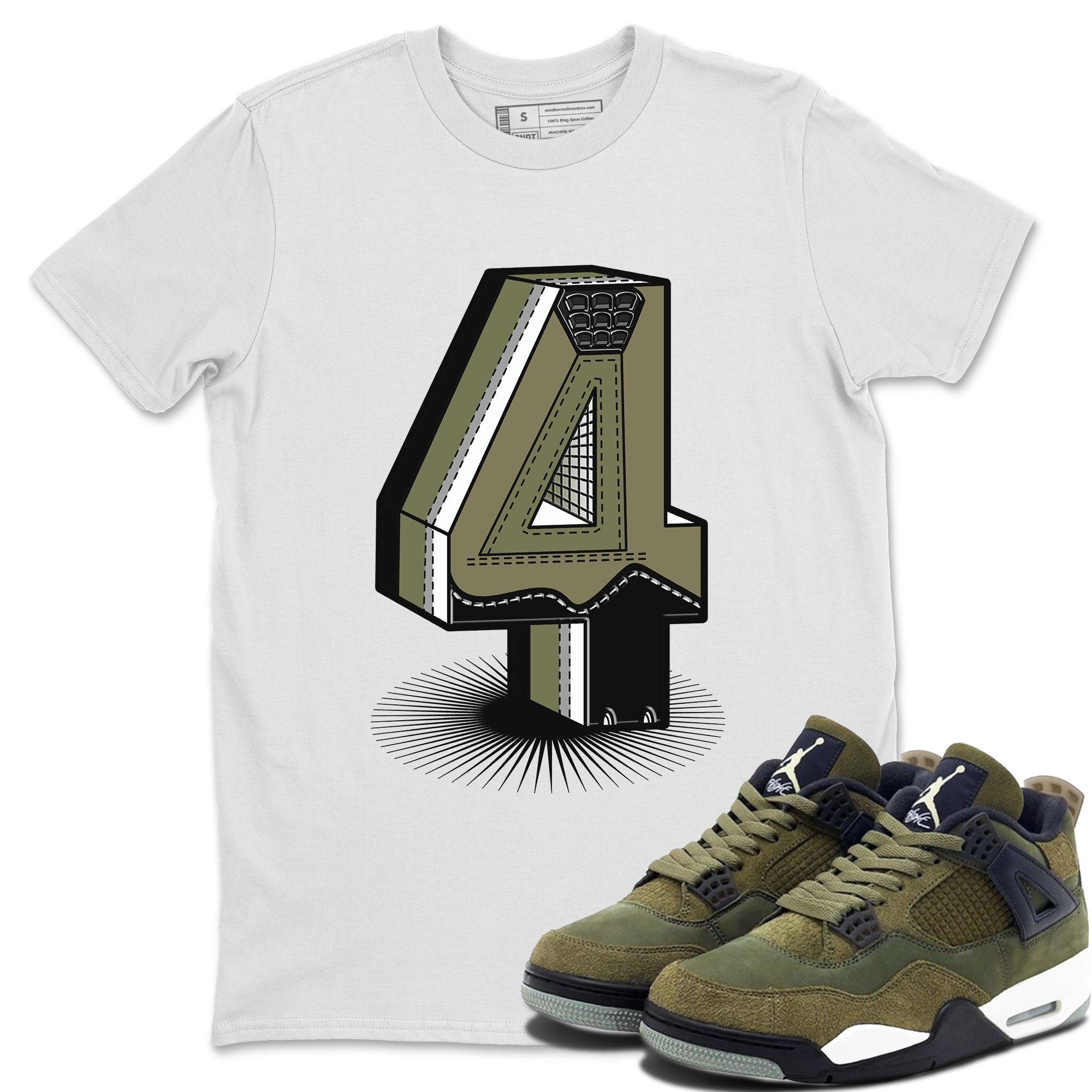 Number Statue snkmatch Tee - Air Jordan 4 Medium Olive
