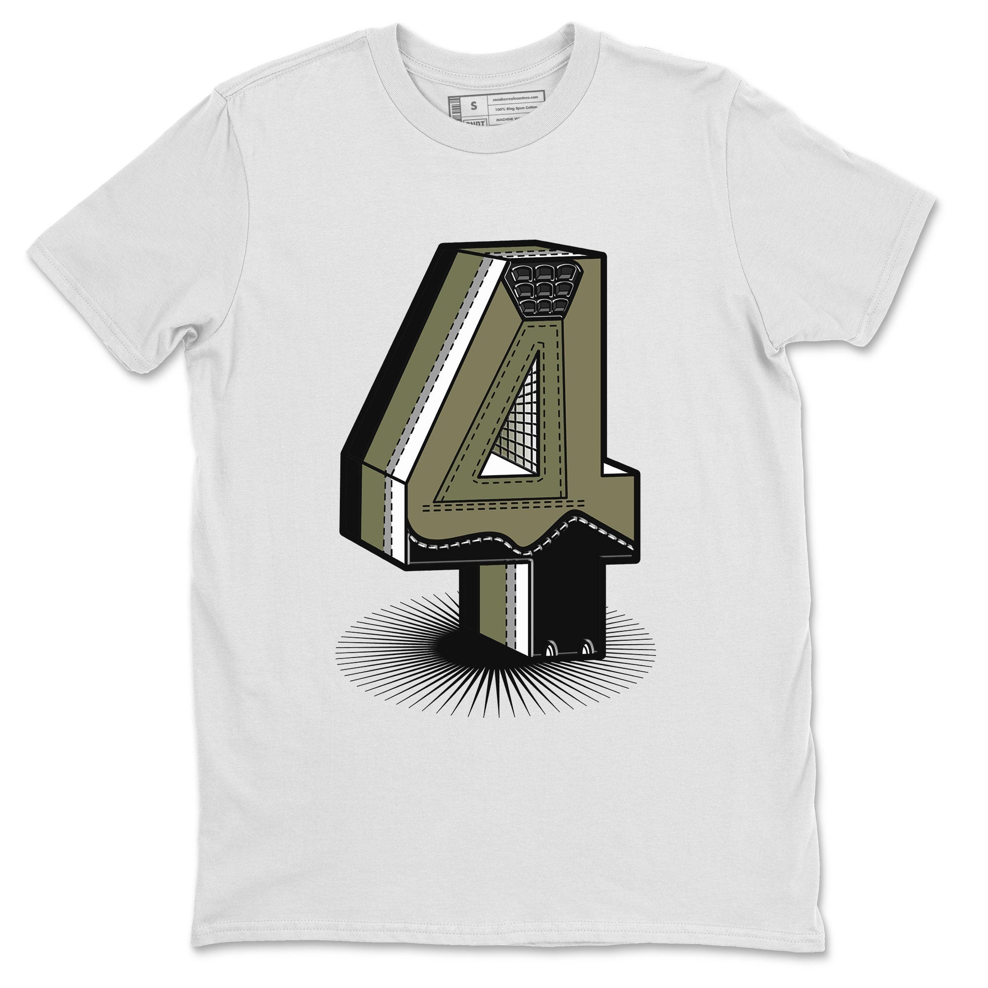 Number Statue snkmatch Tee - Air Jordan 4 Medium Olive