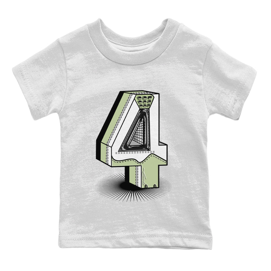 Number Statue Kids Tops - Air Jordan 4 Seafoam