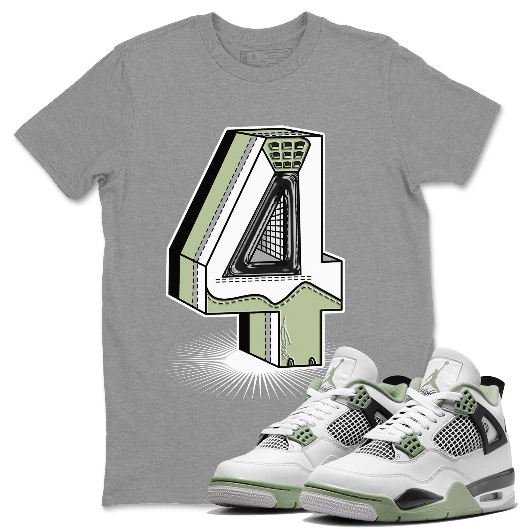 Number Statue Unisex Tops - Air Jordan 4 Seafoam