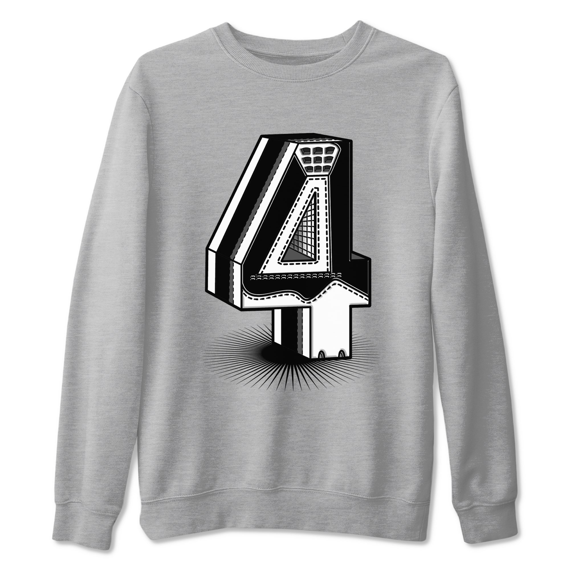 Number Statue snkmatch Tees - Air Jordan 4 White Thunder