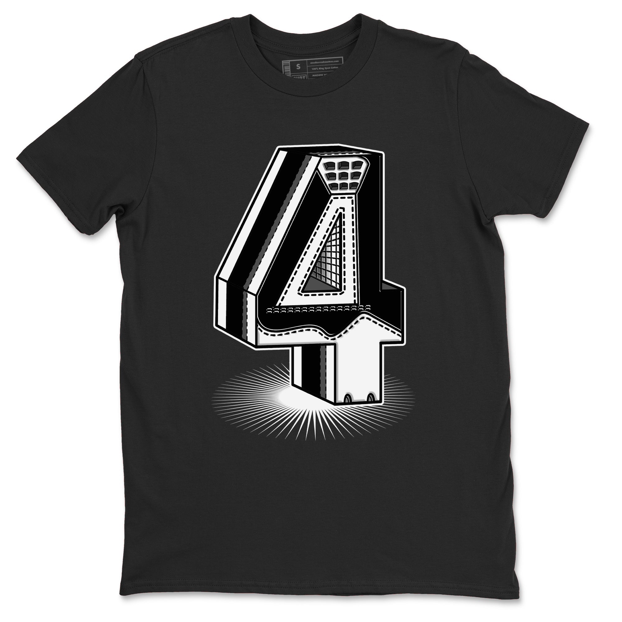 Number Statue snkmatch Tees - Air Jordan 4 White Thunder