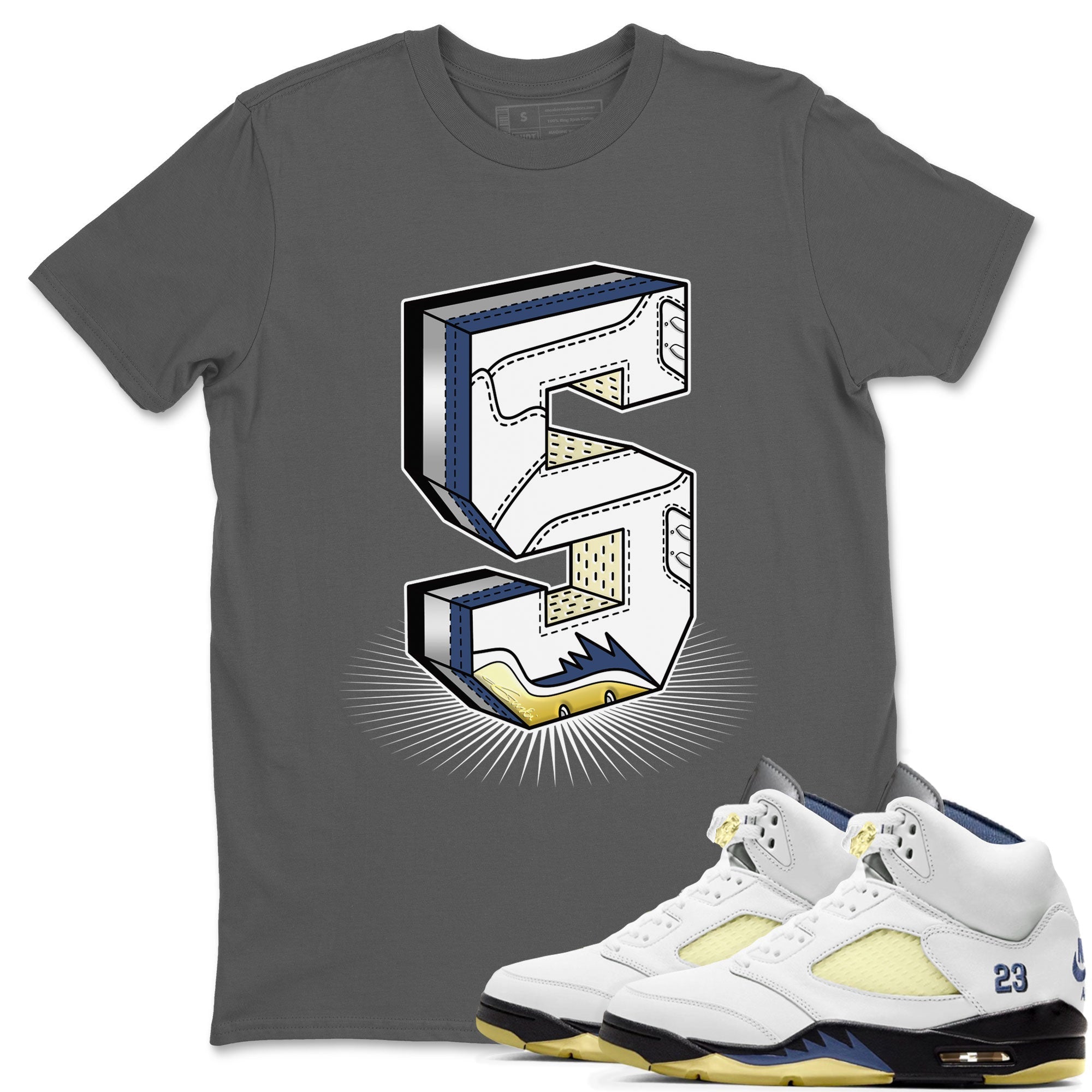 Number Statue snkmatch Tee - Air Jordan 5 A Ma Maniere x Photon Dust