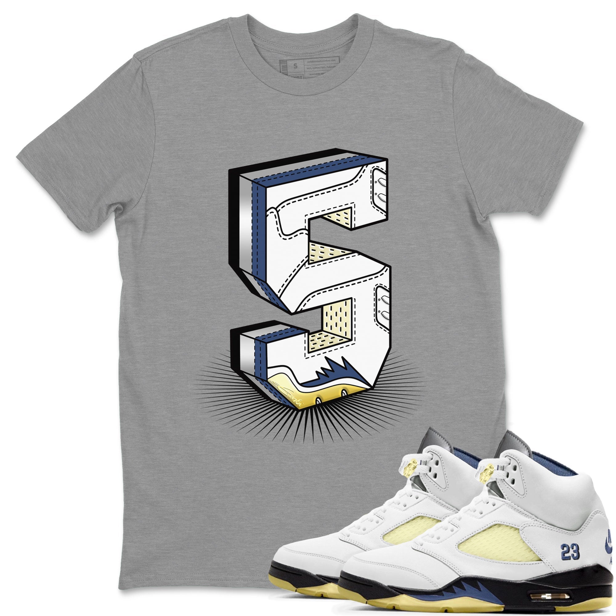 Number Statue snkmatch Tee - Air Jordan 5 A Ma Maniere x Photon Dust