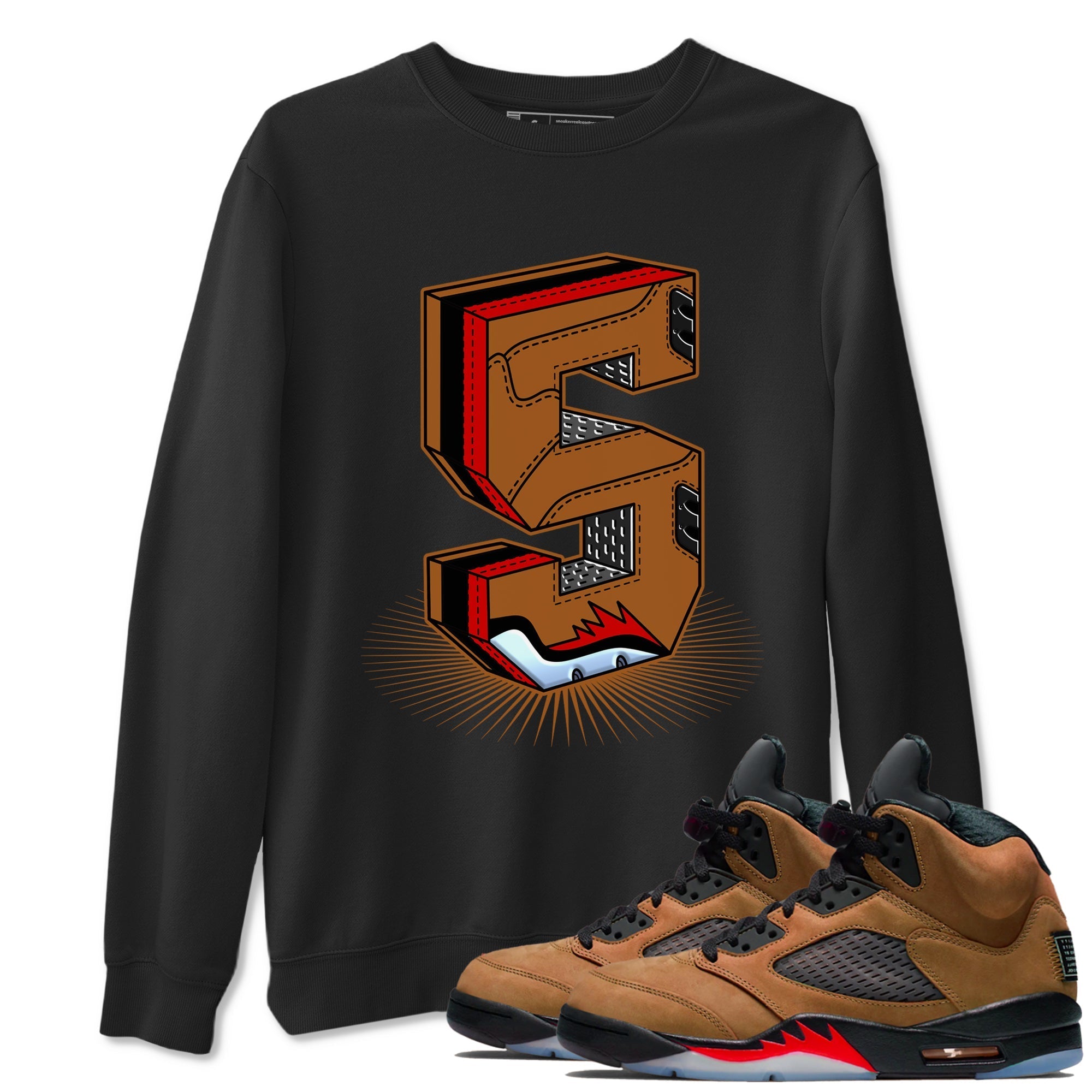 Number Statue snkmatch Tees - Air Jordan 5 Archaeo Brown