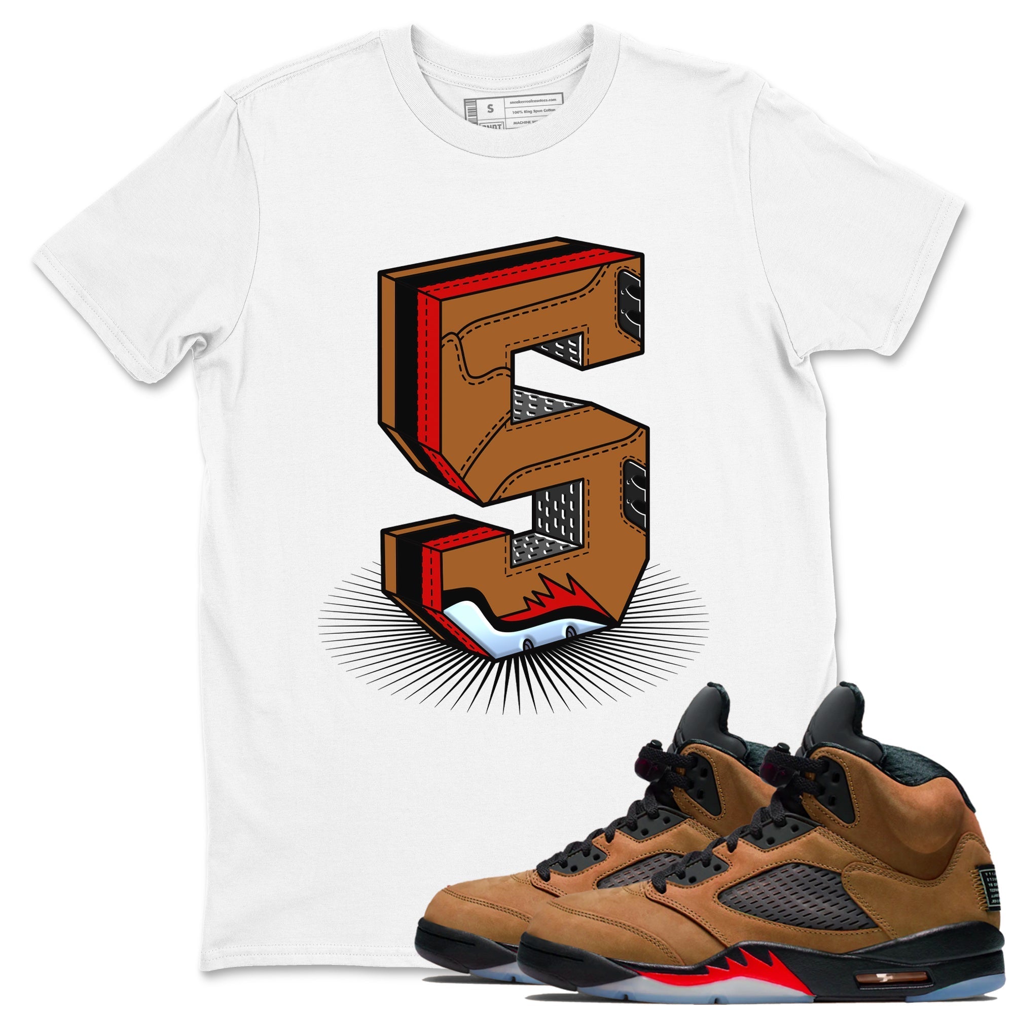 Number Statue snkmatch Tees - Air Jordan 5 Archaeo Brown