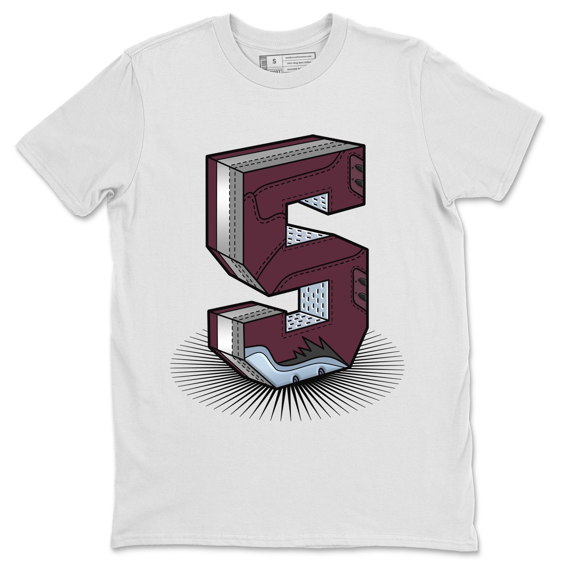 Number Statue Unisex Tops - Air Jordan 5 Burgundy