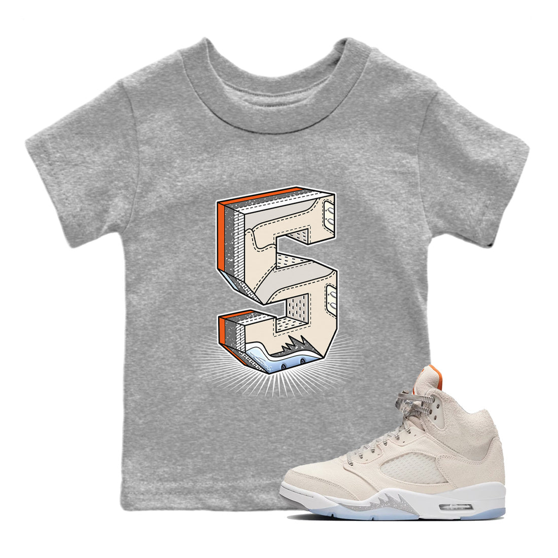 Number Statue Kids Tops - Air Jordan 5 Craft
