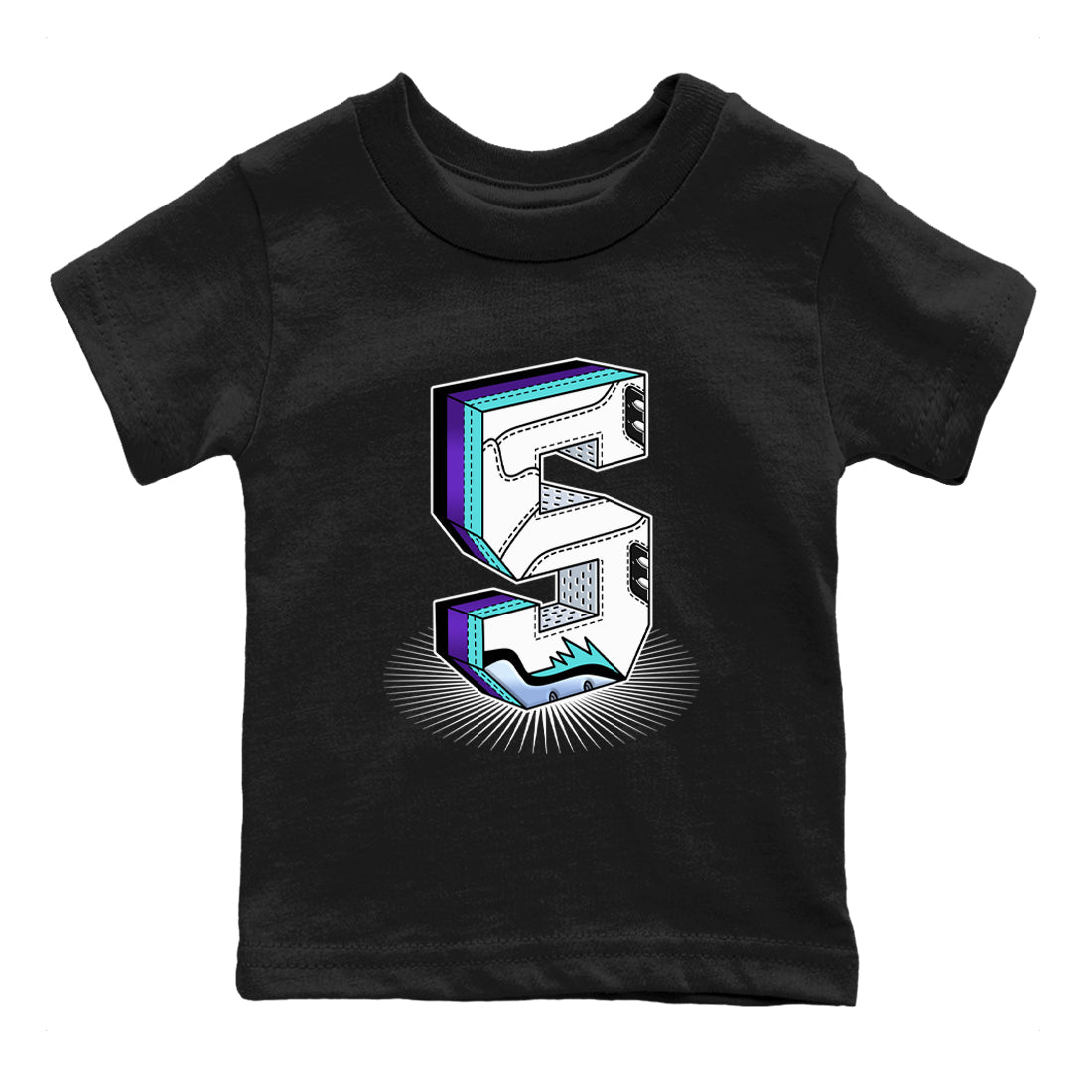 Number Statue snkmatch Tees Kids - Air Jordan 5 Grape