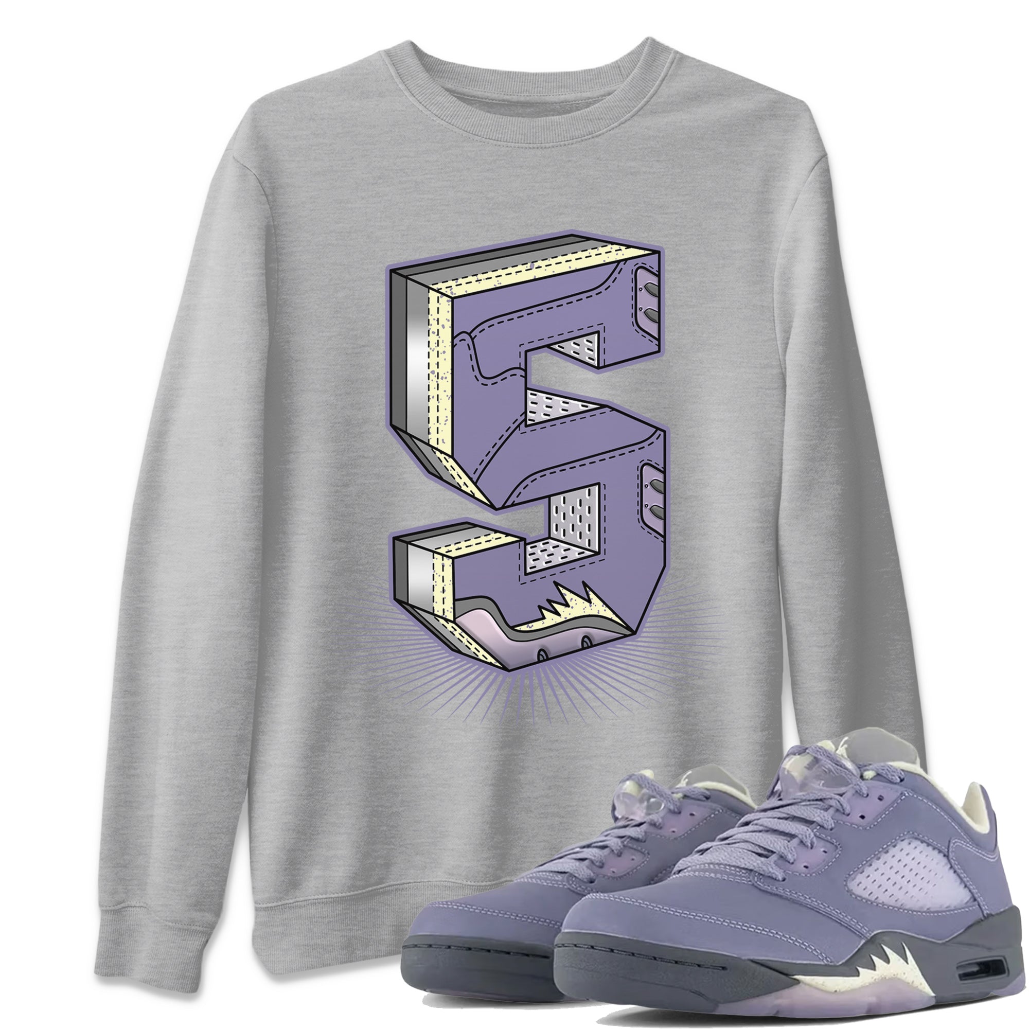 Number Statue Unisex Tops - Air Jordan 5 Indigo Haze