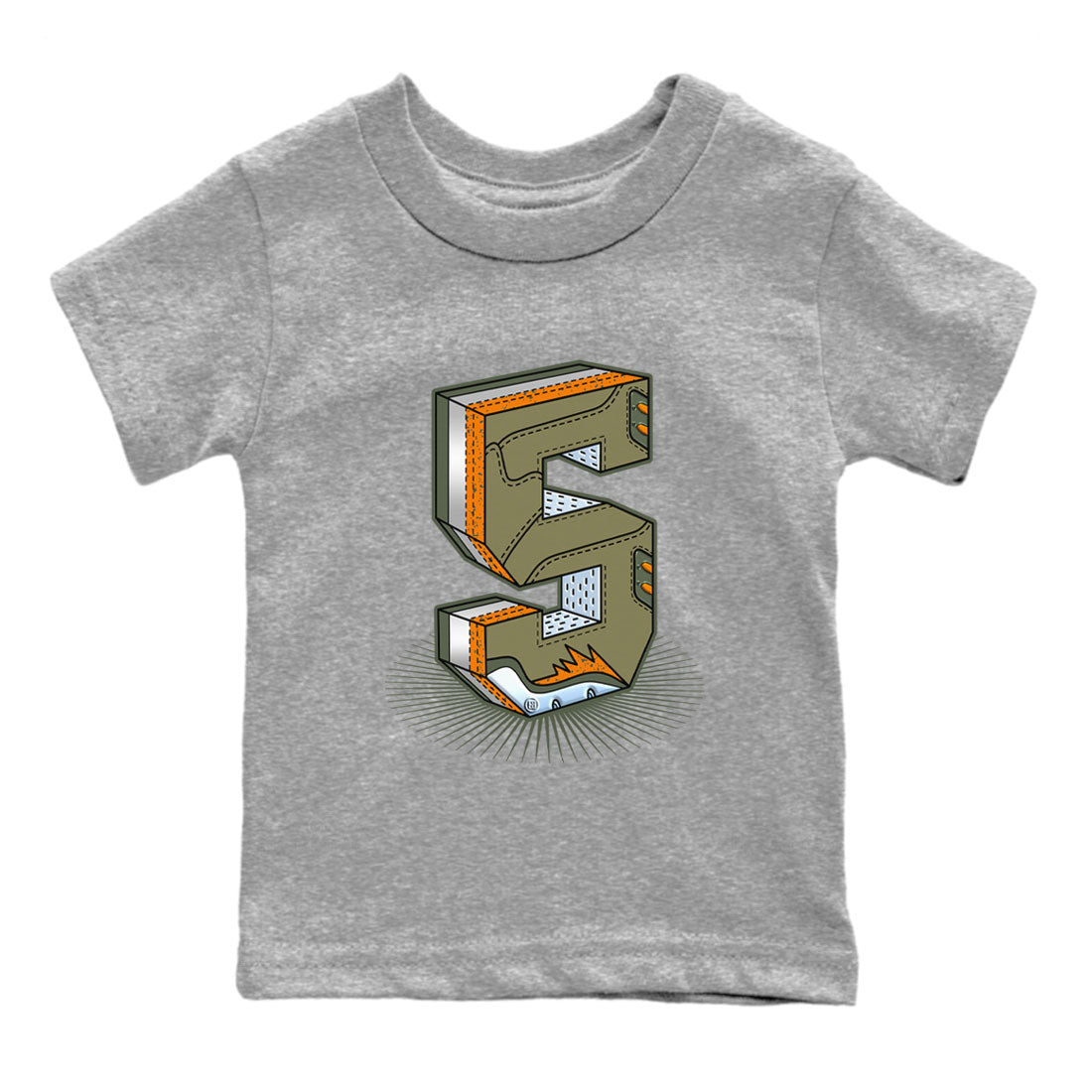 Number Statue snkmatch Tees Kids - Air Jordan 5 Olive