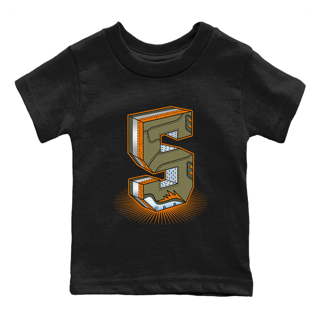 Number Statue snkmatch Tees Kids - Air Jordan 5 Olive