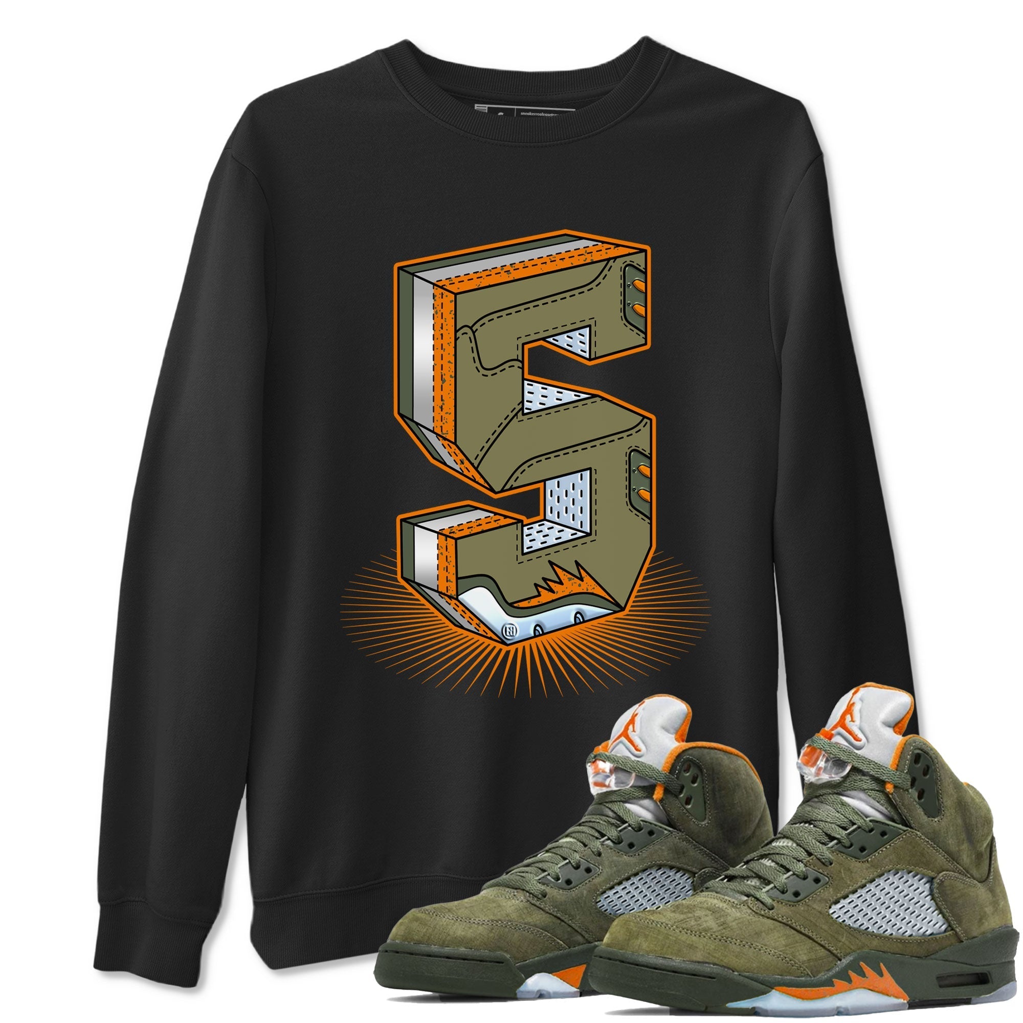Number Statue snkmatch Tees - Air Jordan 5 Olive