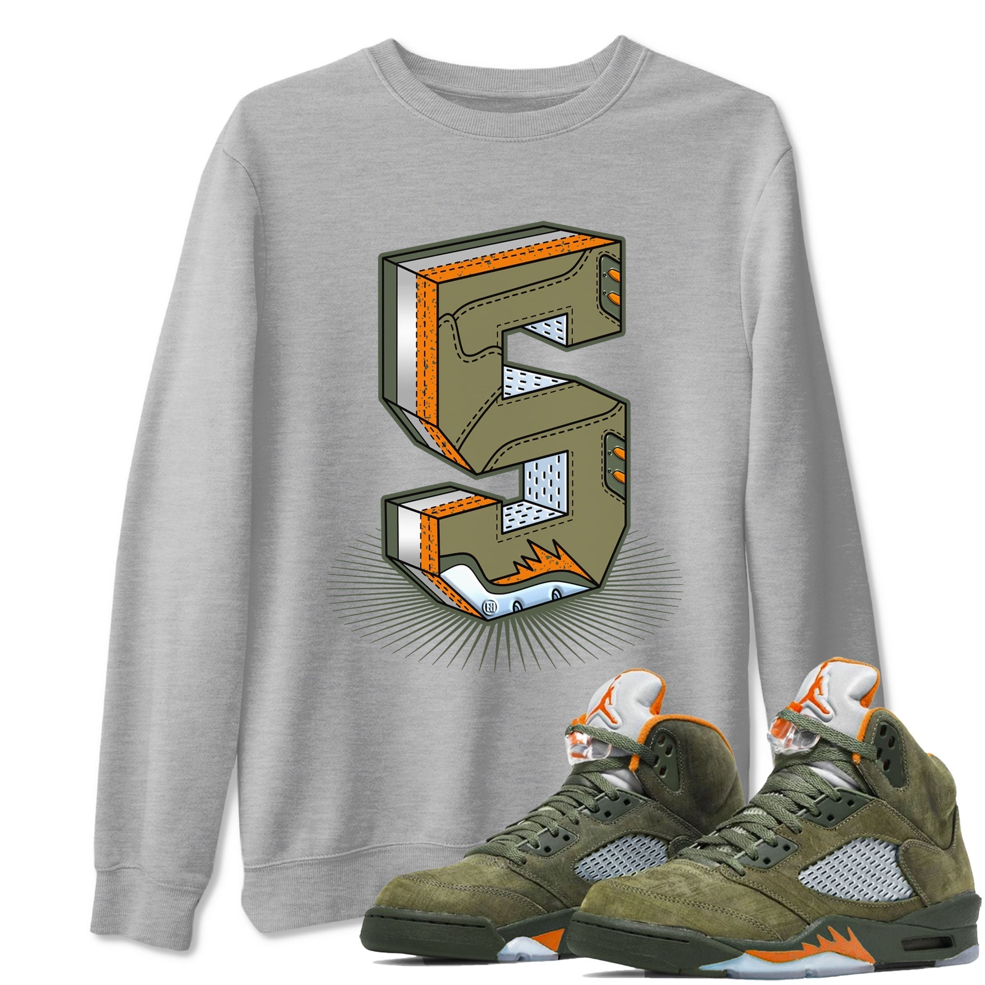 Number Statue snkmatch Tees - Air Jordan 5 Olive