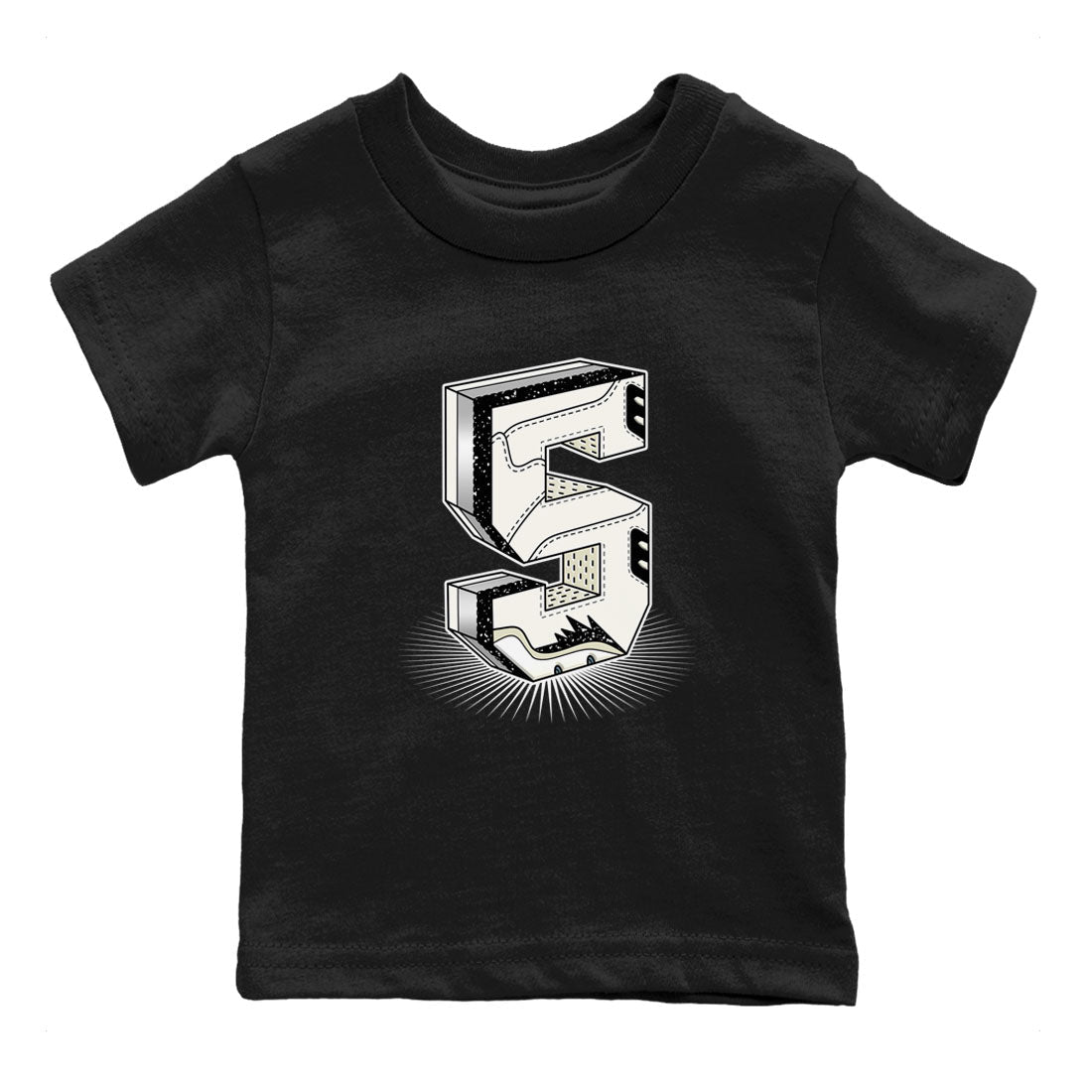 Number Statue snkmatch Tees Kids - Air Jordan 5 Sail