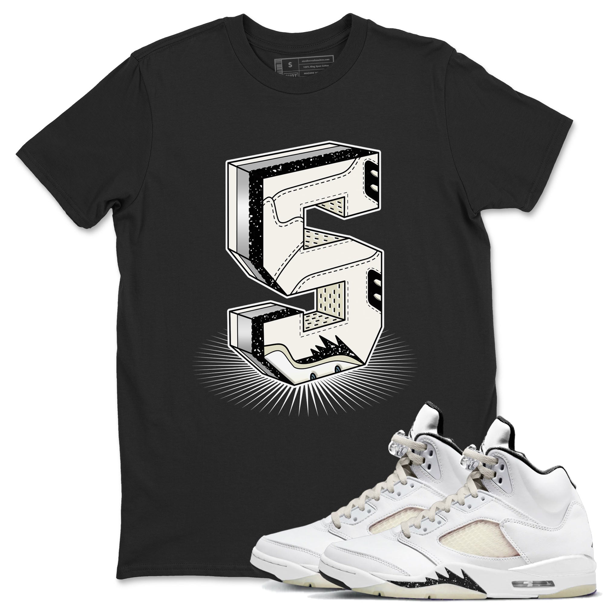 Number Statue snkmatch Tees - Air Jordan 5 Sail