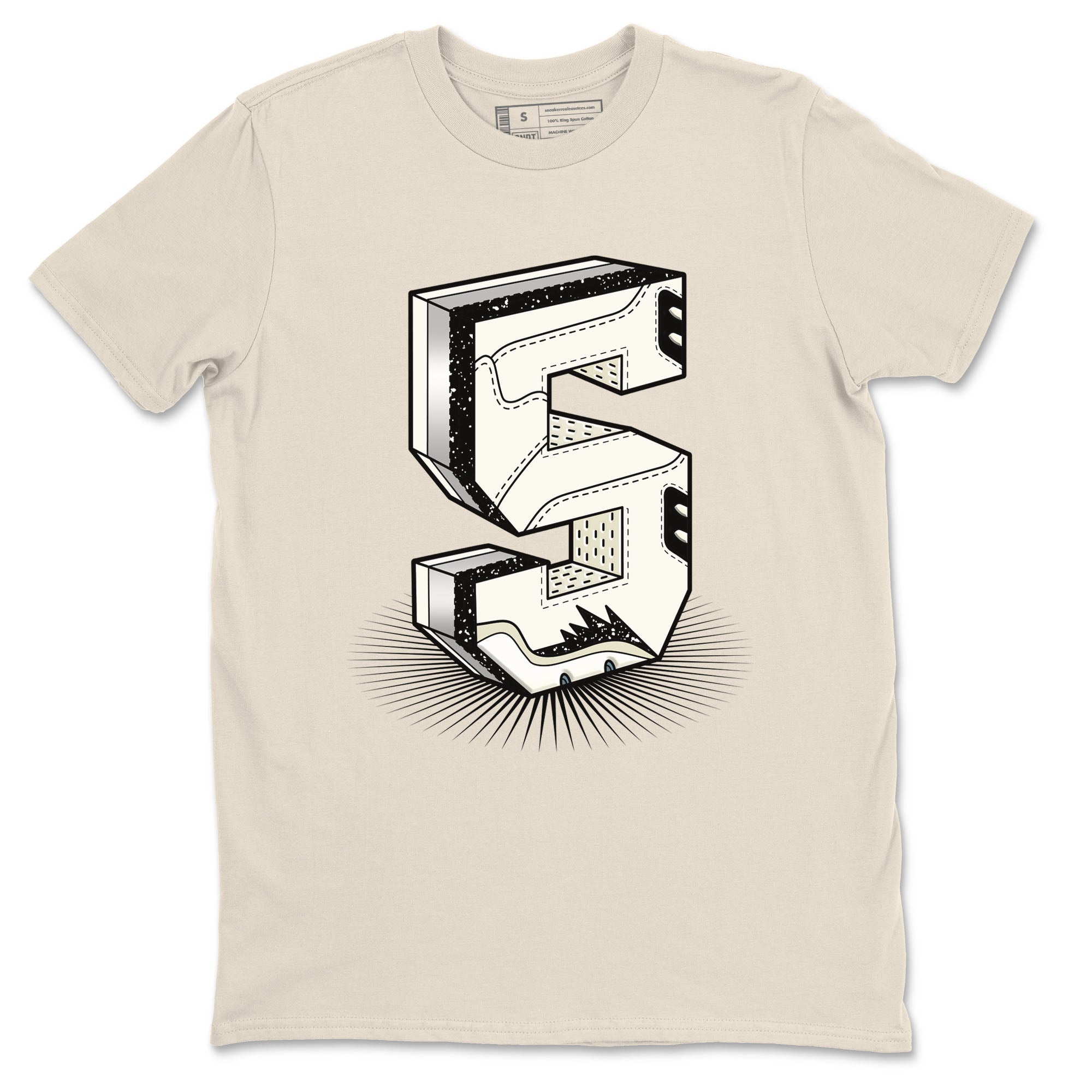 Number Statue snkmatch Tees - Air Jordan 5 Sail