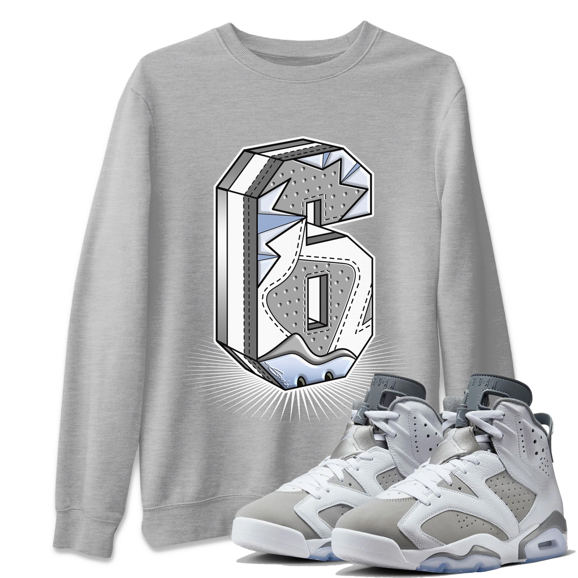 Number Statue Unisex Tops - Air Jordan 6 Cool Grey