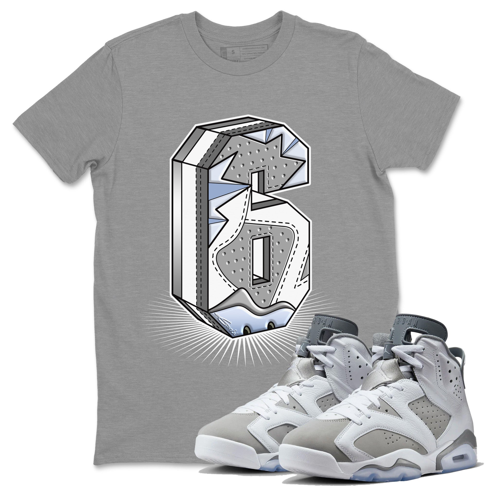 Number Statue Unisex Tops - Air Jordan 6 Cool Grey