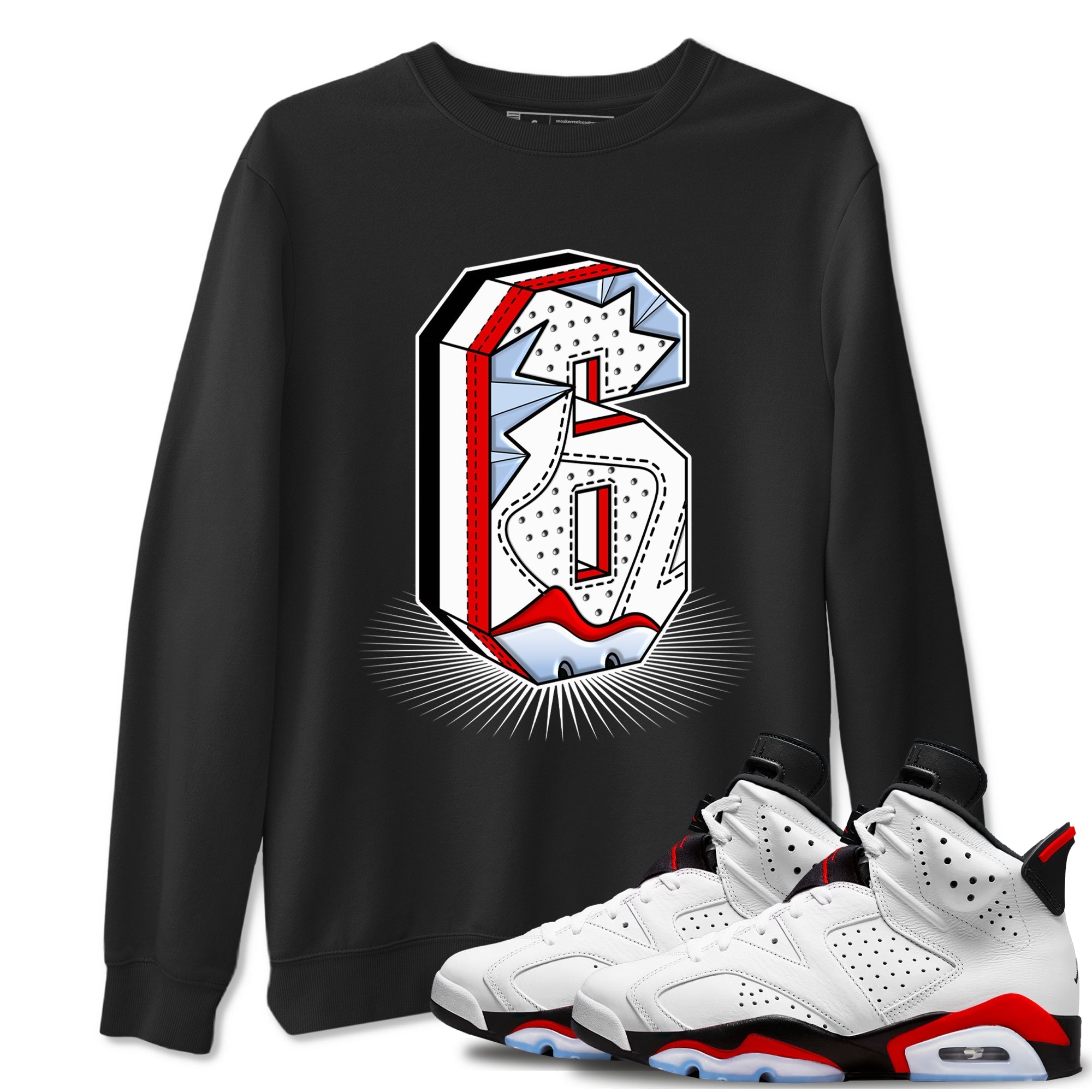 Number Statue snkmatch Tees - Air Jordan 6 Fire Red