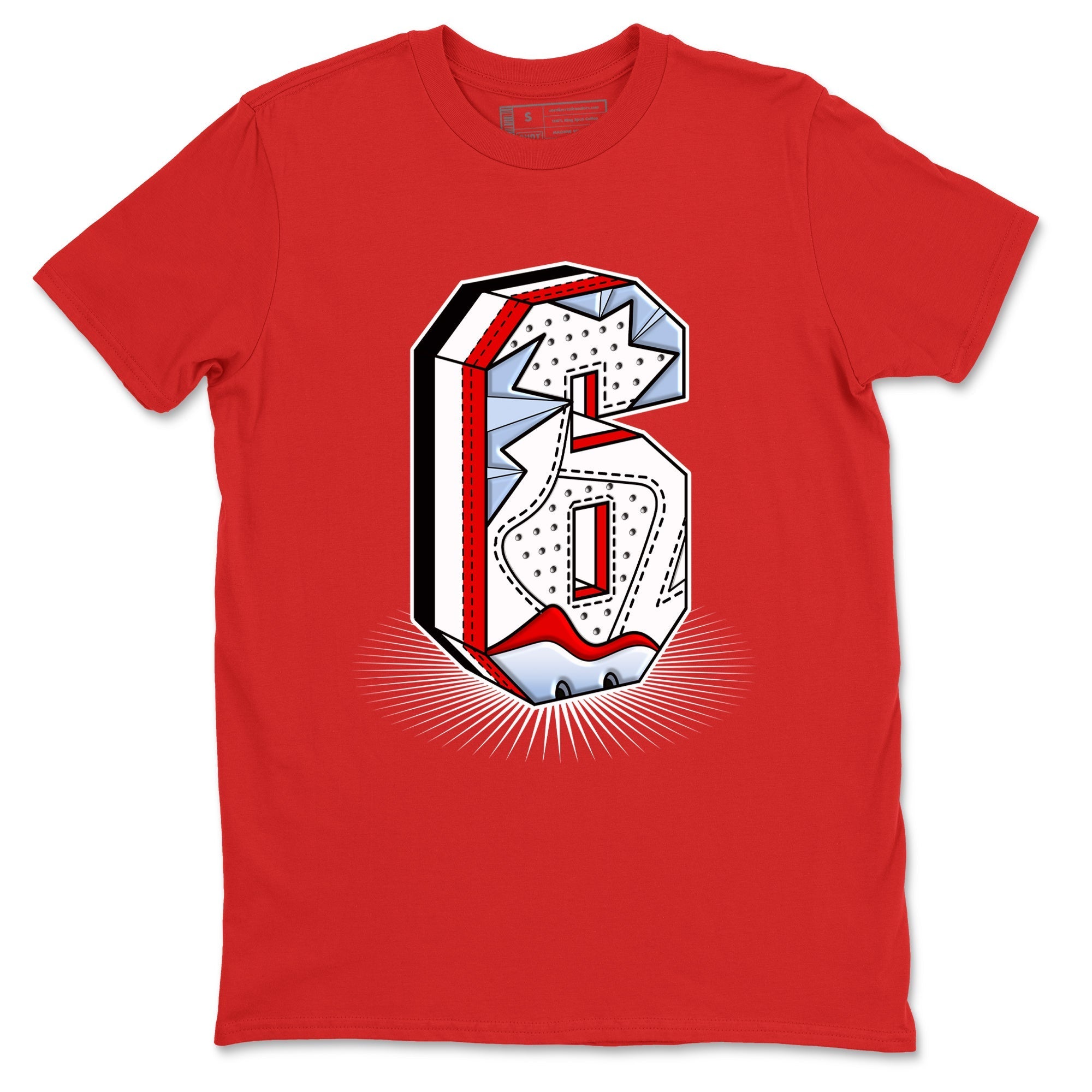 Number Statue snkmatch Tees - Air Jordan 6 Fire Red