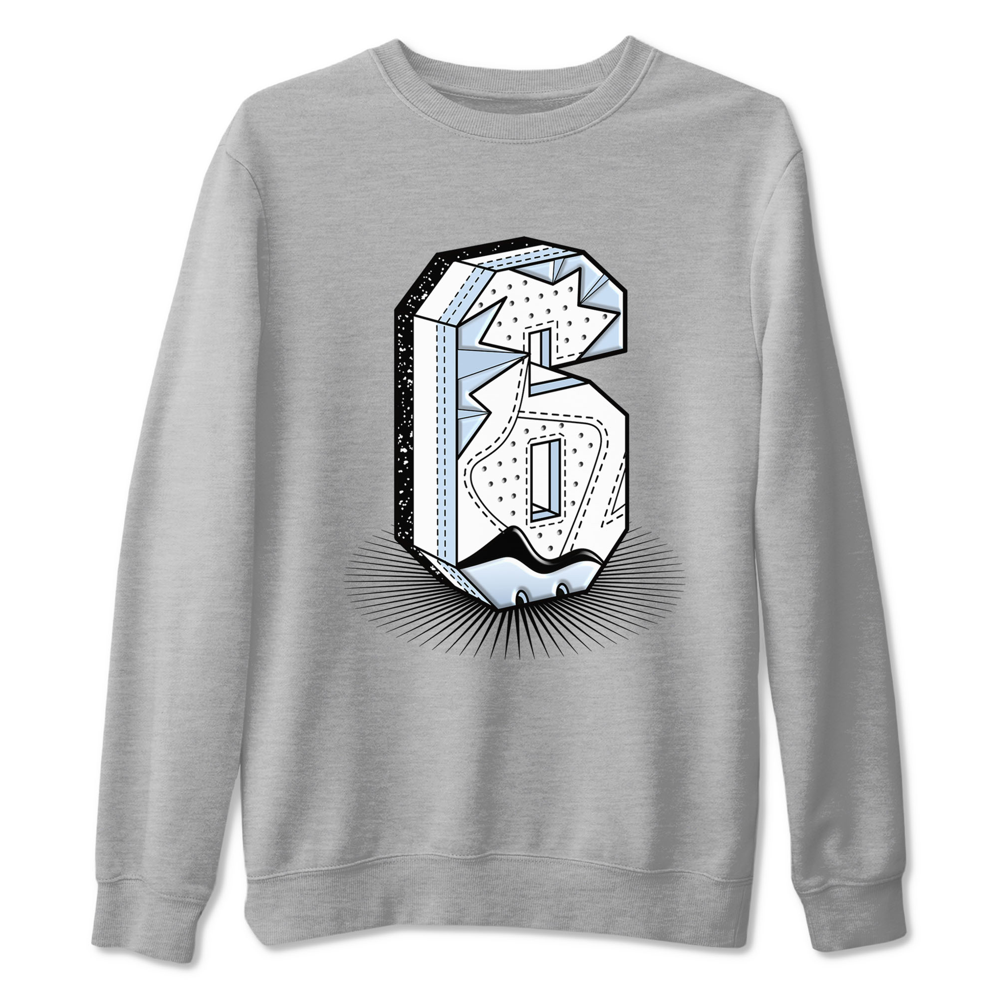 Number Statue snkmatch Tees - Air Jordan 6 White Black