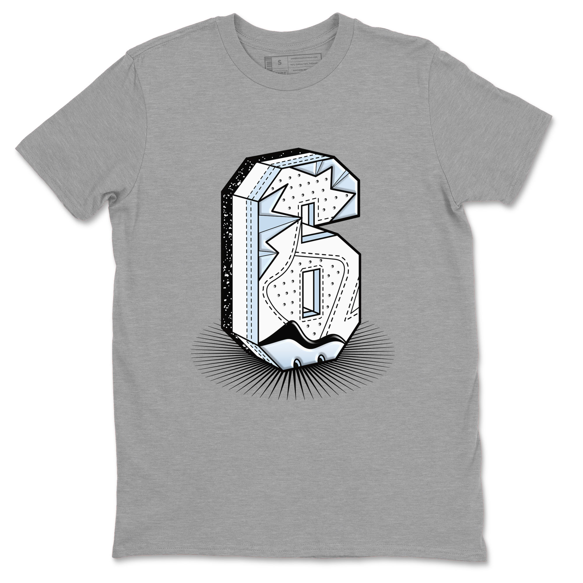 Number Statue snkmatch Tees - Air Jordan 6 White Black