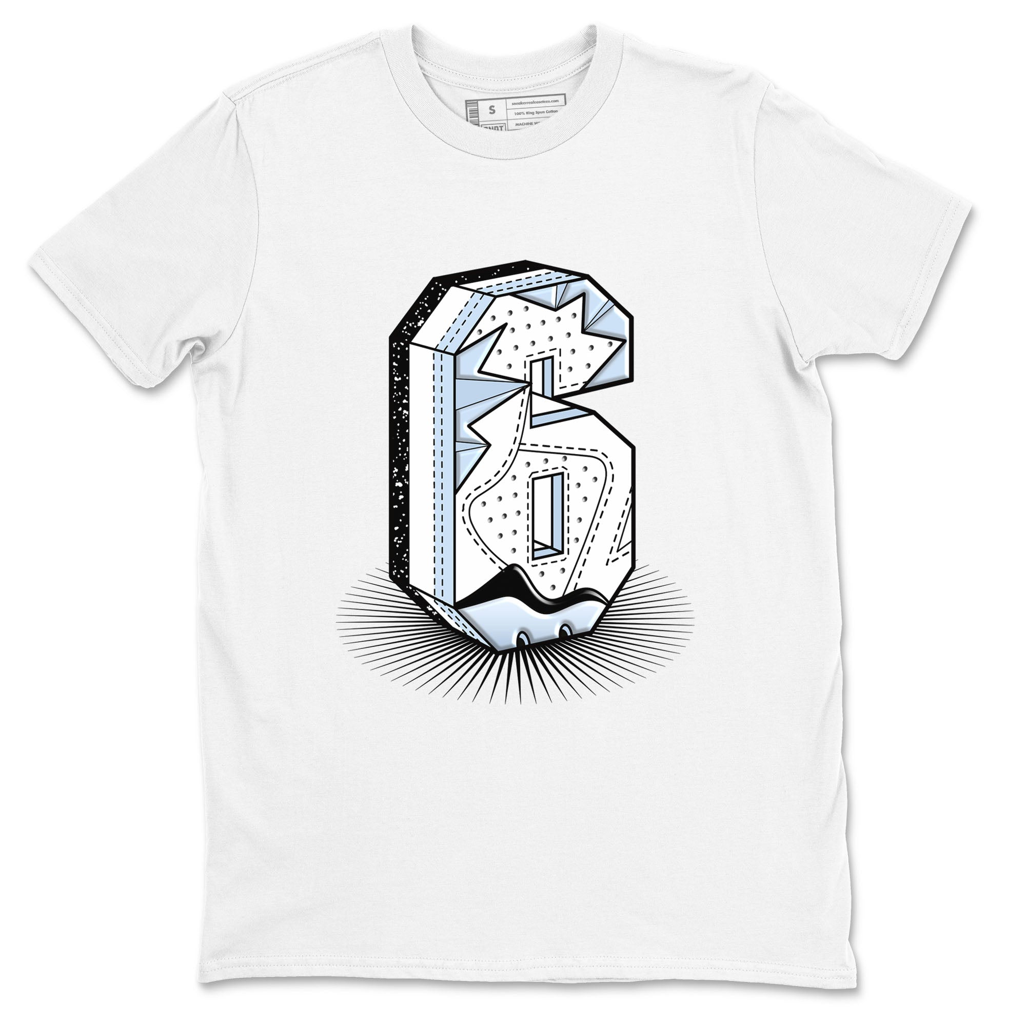 Number Statue snkmatch Tees - Air Jordan 6 White Black