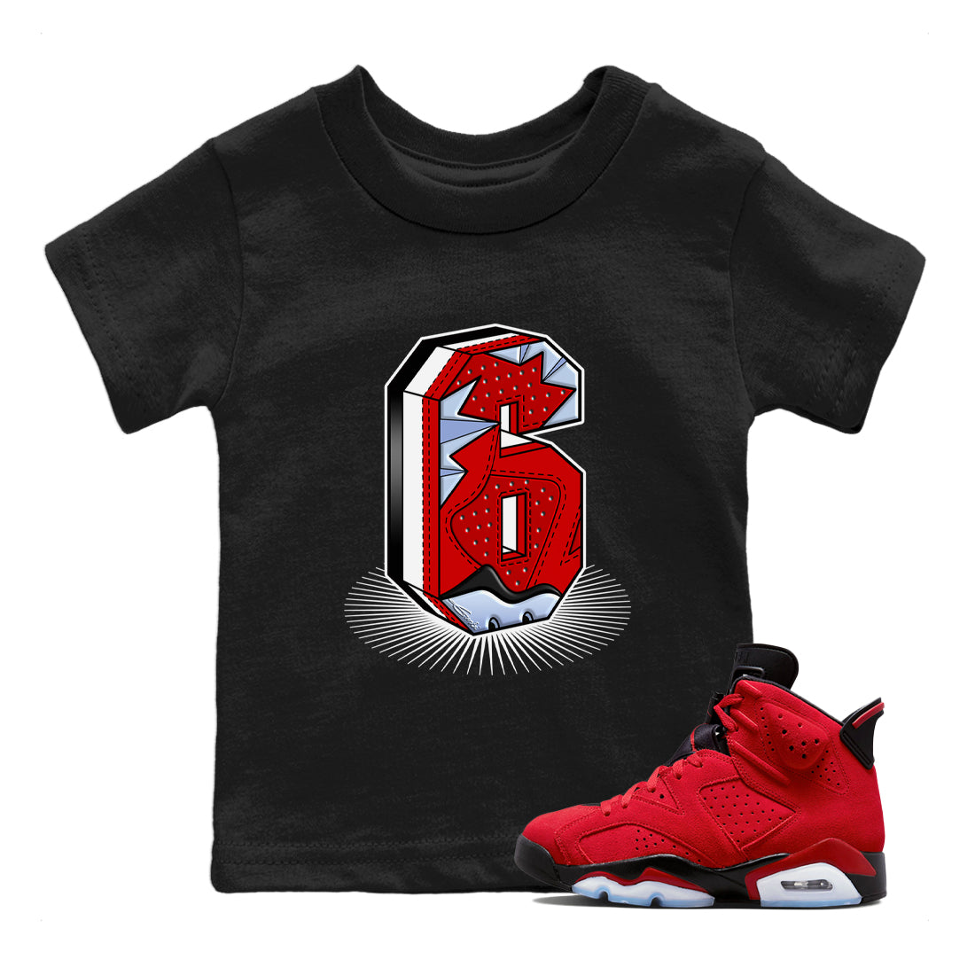 Number Statue Kids Tops - Air Jordan 6 Toro Bravo
