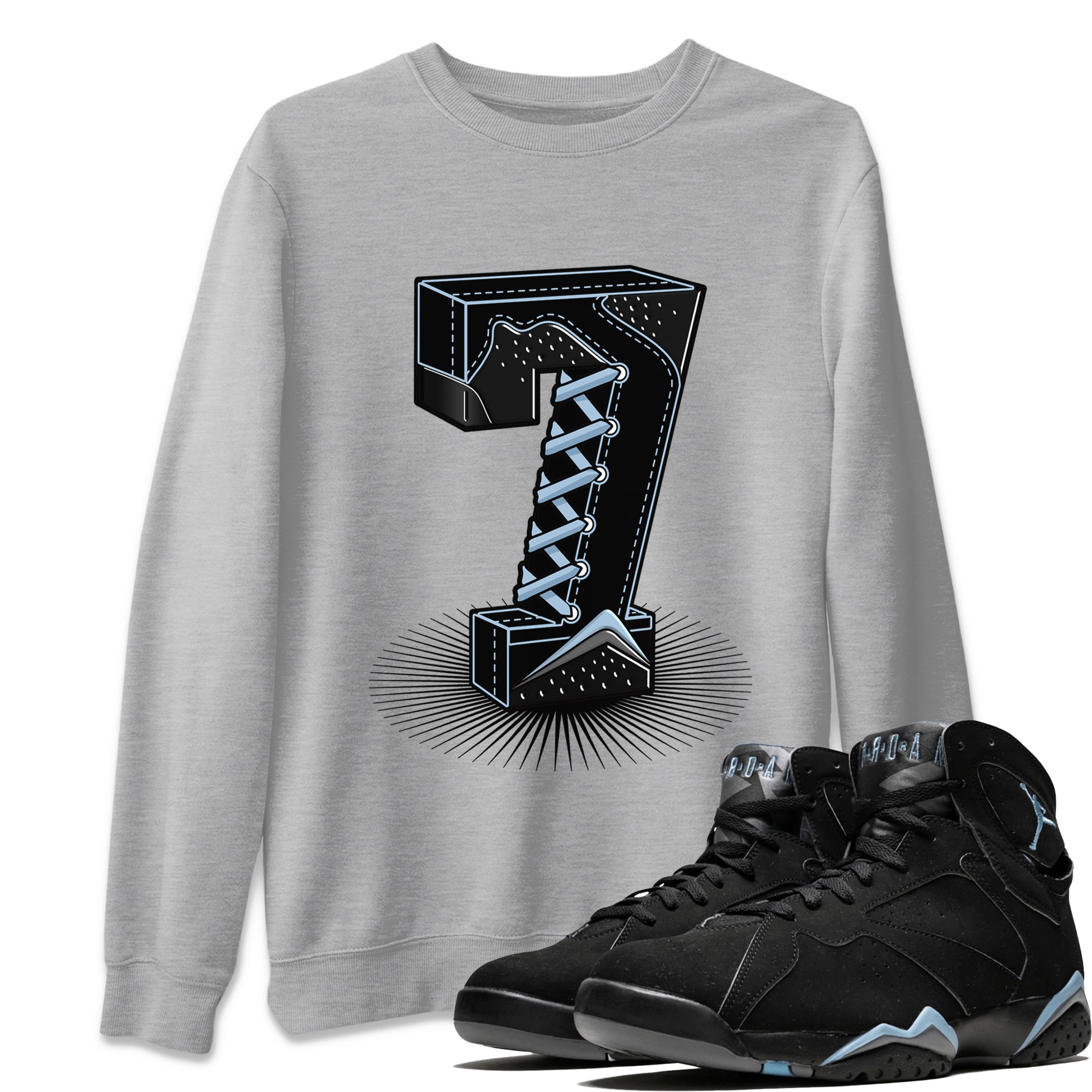 Number Statue Unisex Tops - Air Jordan 7 Chambray