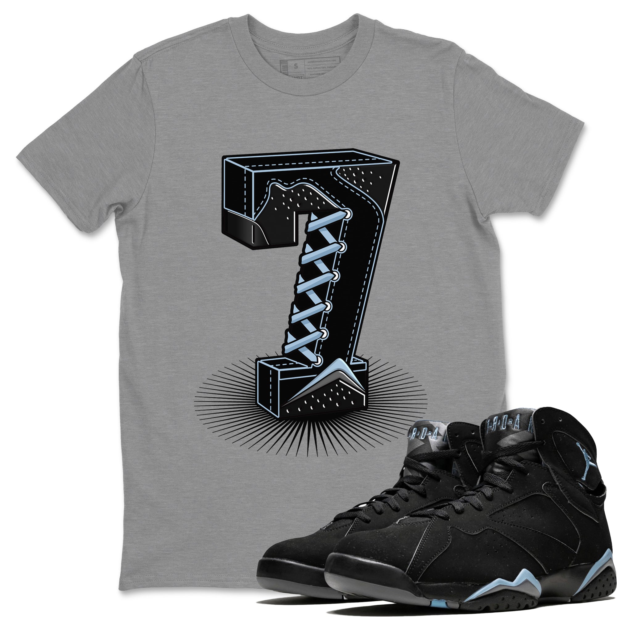 Number Statue Unisex Tops - Air Jordan 7 Chambray