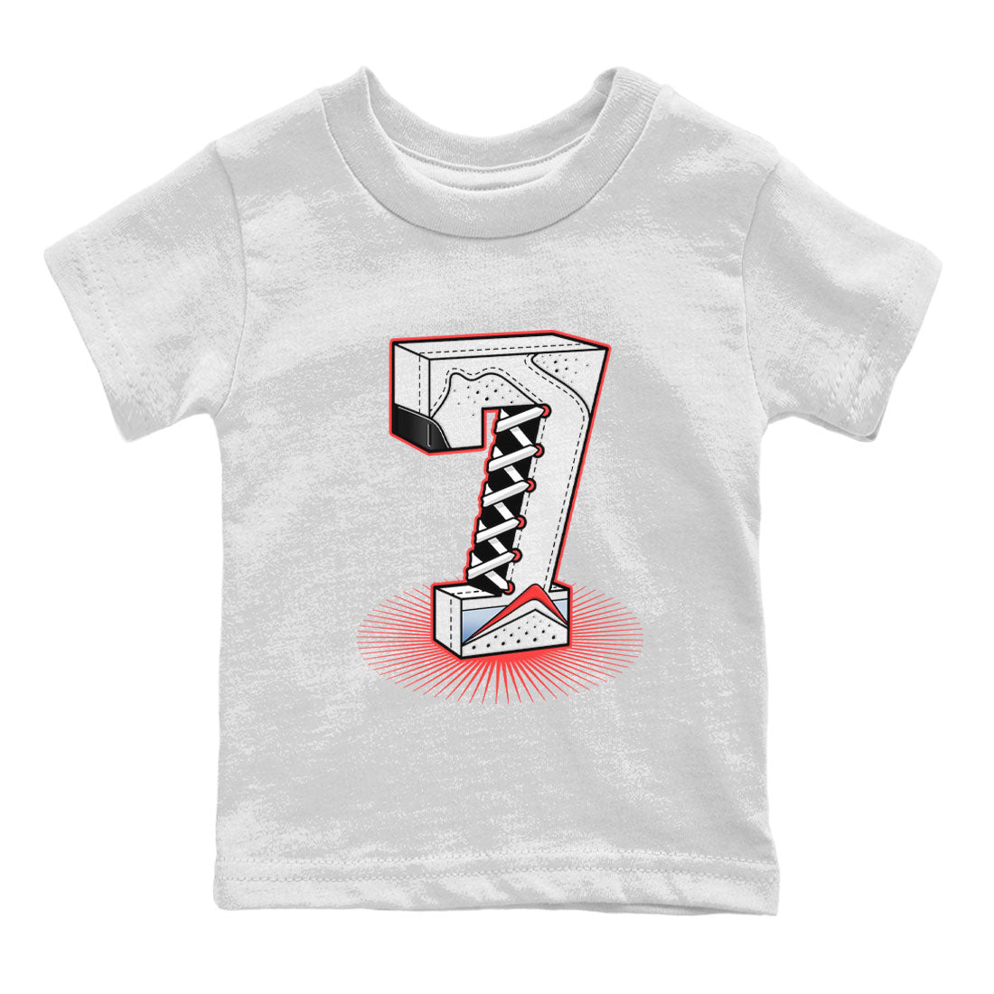 Number Statue Kids Tops - Air Jordan 7 White Infrared