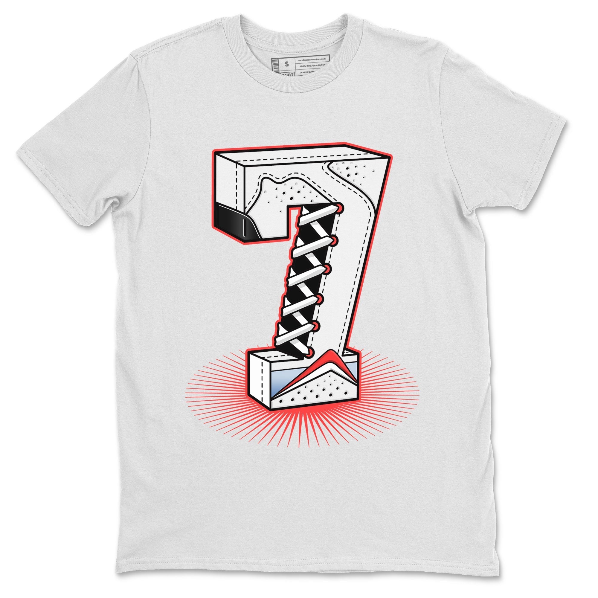 Number Statue Unisex Tops - Air Jordan 7 White Infrared