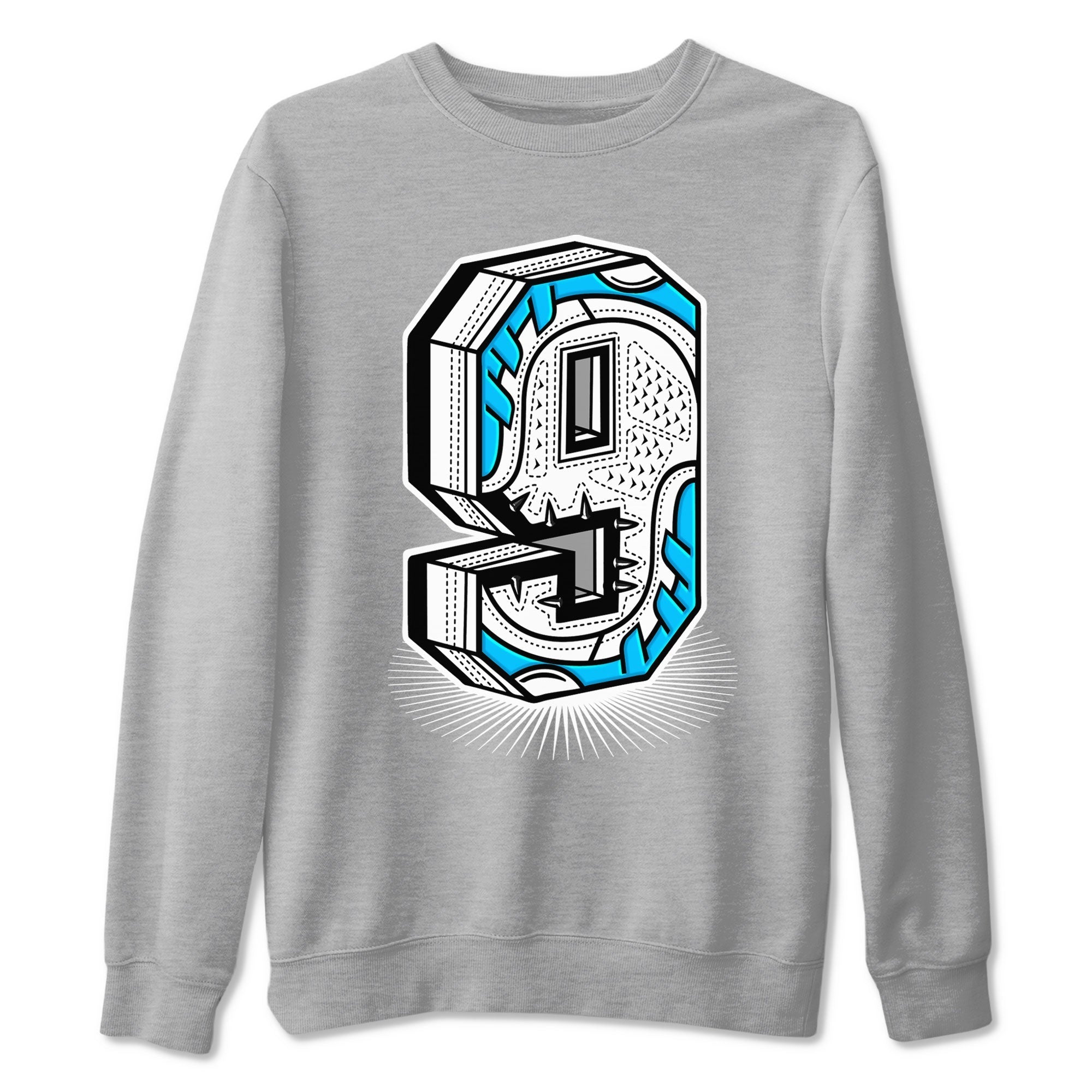 Number Statue snkmatch Tees - Air Jordan 9 Powder Blue