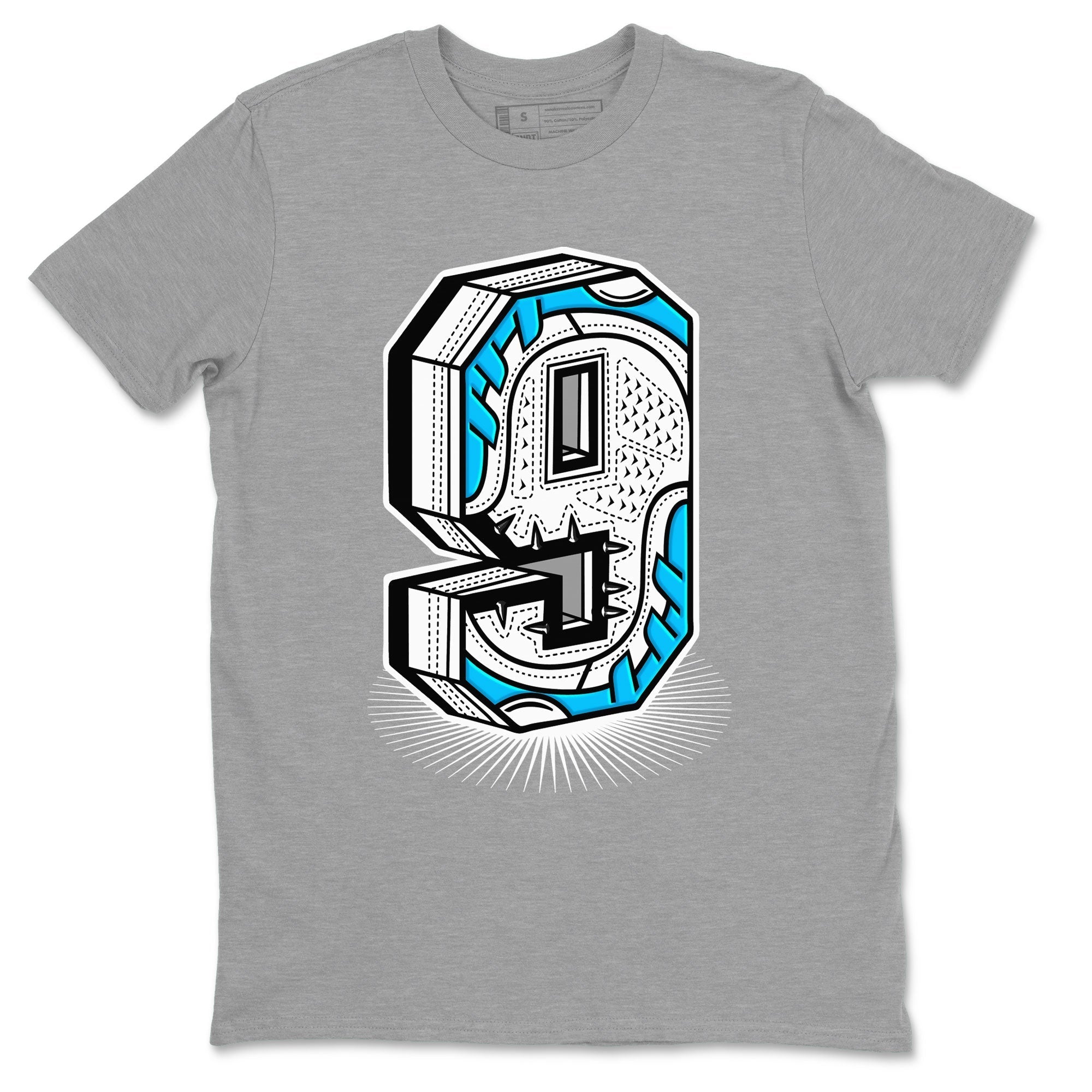 Number Statue snkmatch Tees - Air Jordan 9 Powder Blue