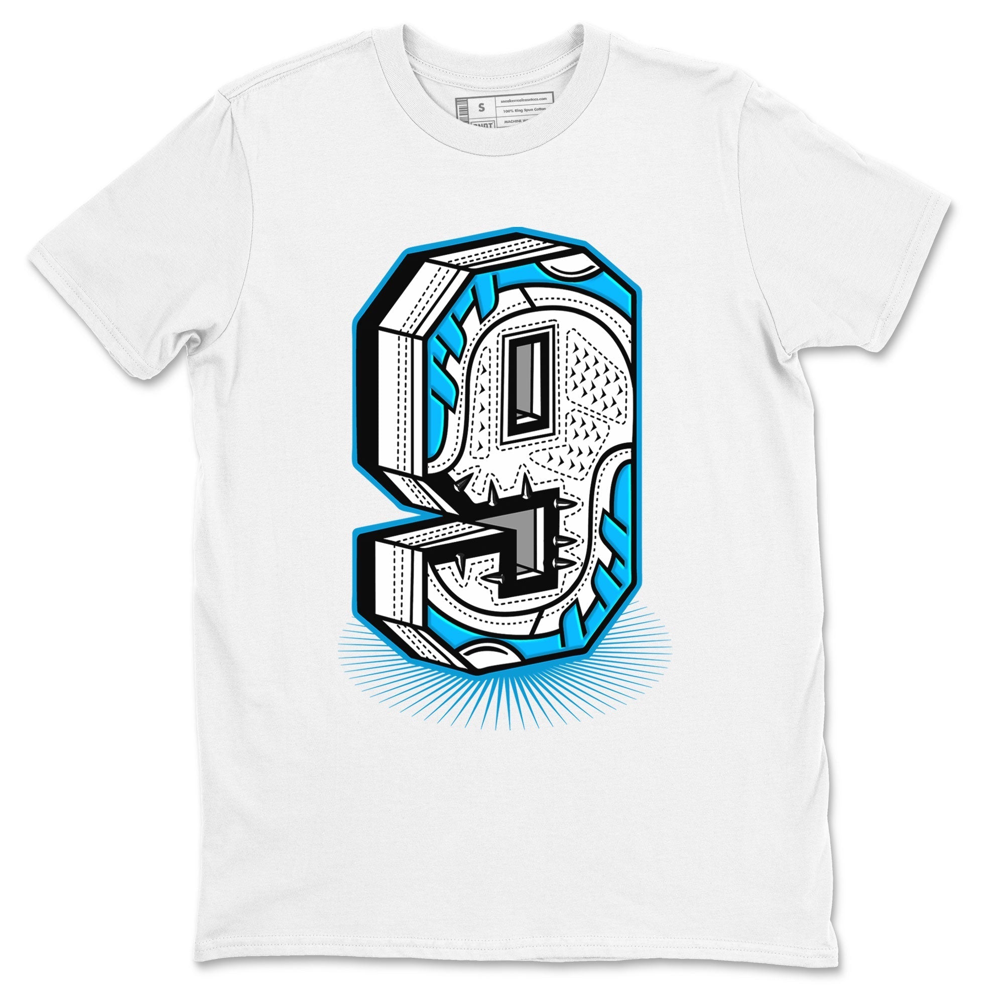 Number Statue snkmatch Tees - Air Jordan 9 Powder Blue