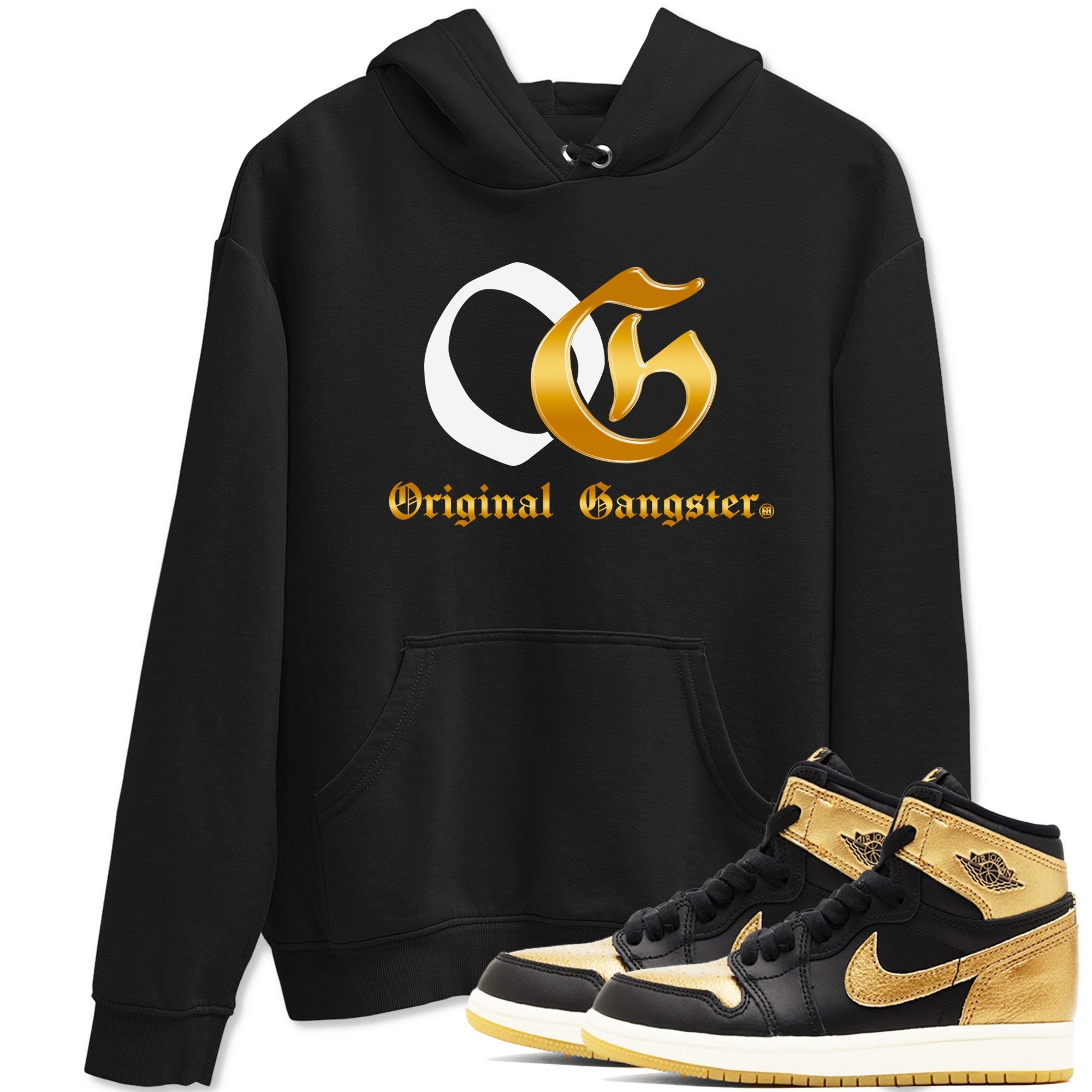 OG Original Gangster snkmatch Tees - Air Jordan 1 Black Black Metallic Gold