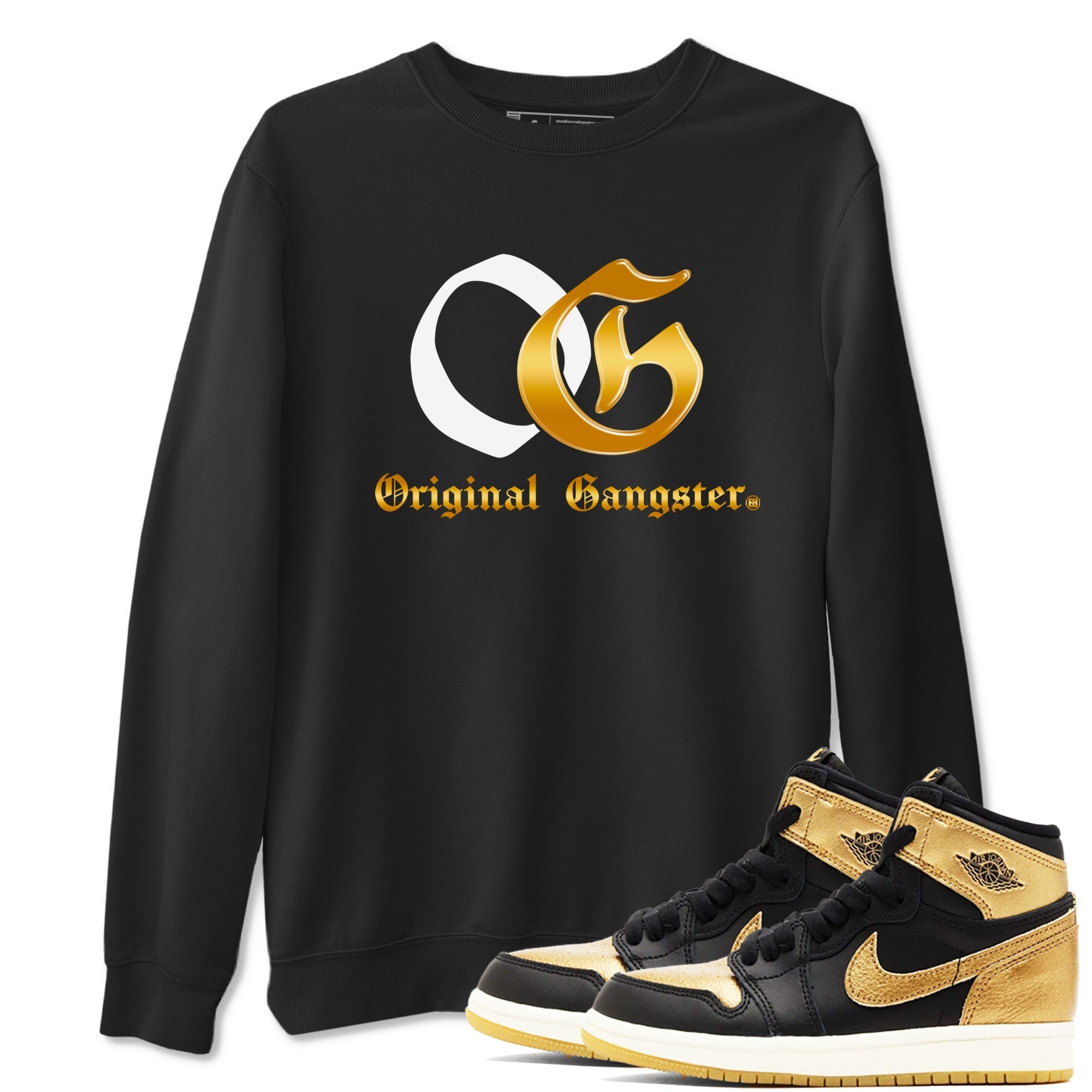 OG Original Gangster snkmatch Tees - Air Jordan 1 Black Black Metallic Gold