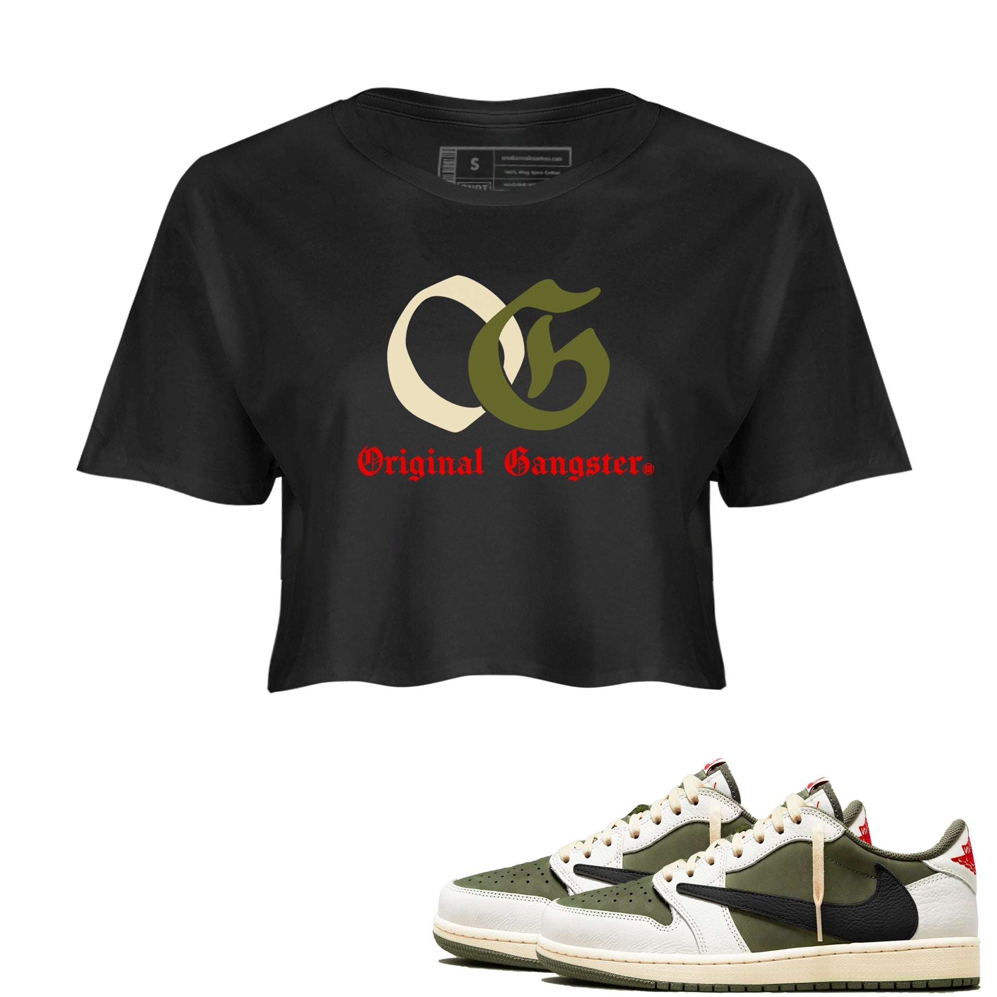 OG Original Gangster snkmatch Women's Top - Air Jordan 1 Travis Scott Medium Olive