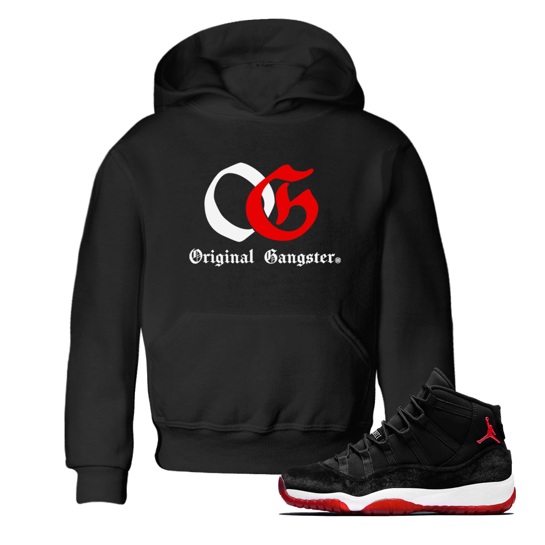 OG Original Gangster snkmatch Tees Kids - Air Jordan 11 Bred Velvet